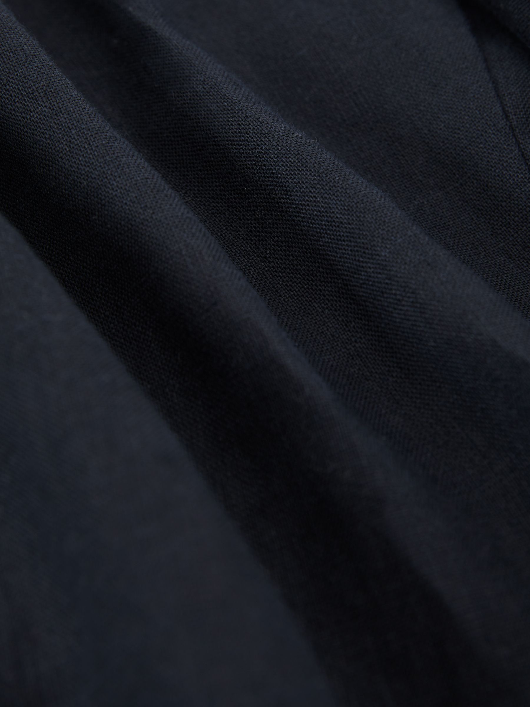 Linen Double-Breasted Suit Slim-Fit Blazer in Navy