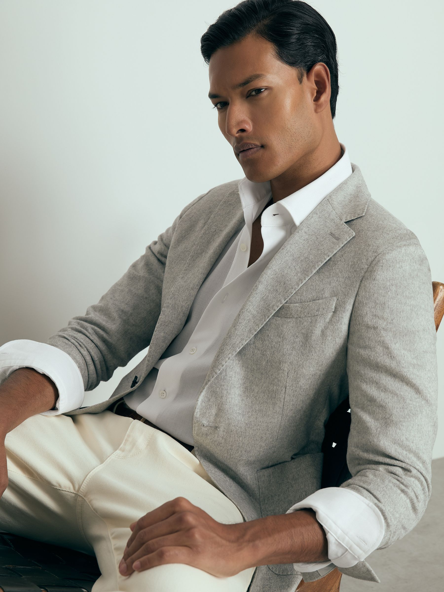 Atelier Cotton-Piqué Long-Sleeve Shirt in White