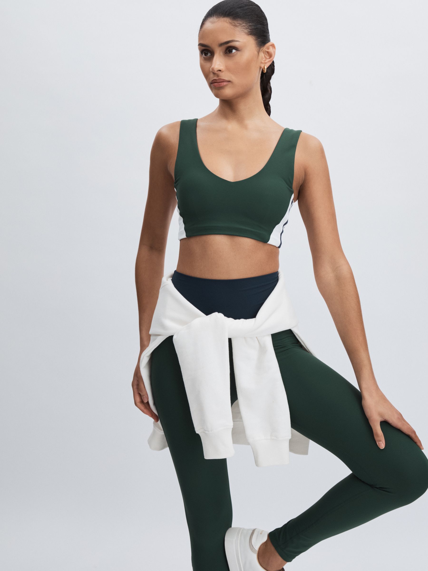 V-Neck Sports Bra in Green