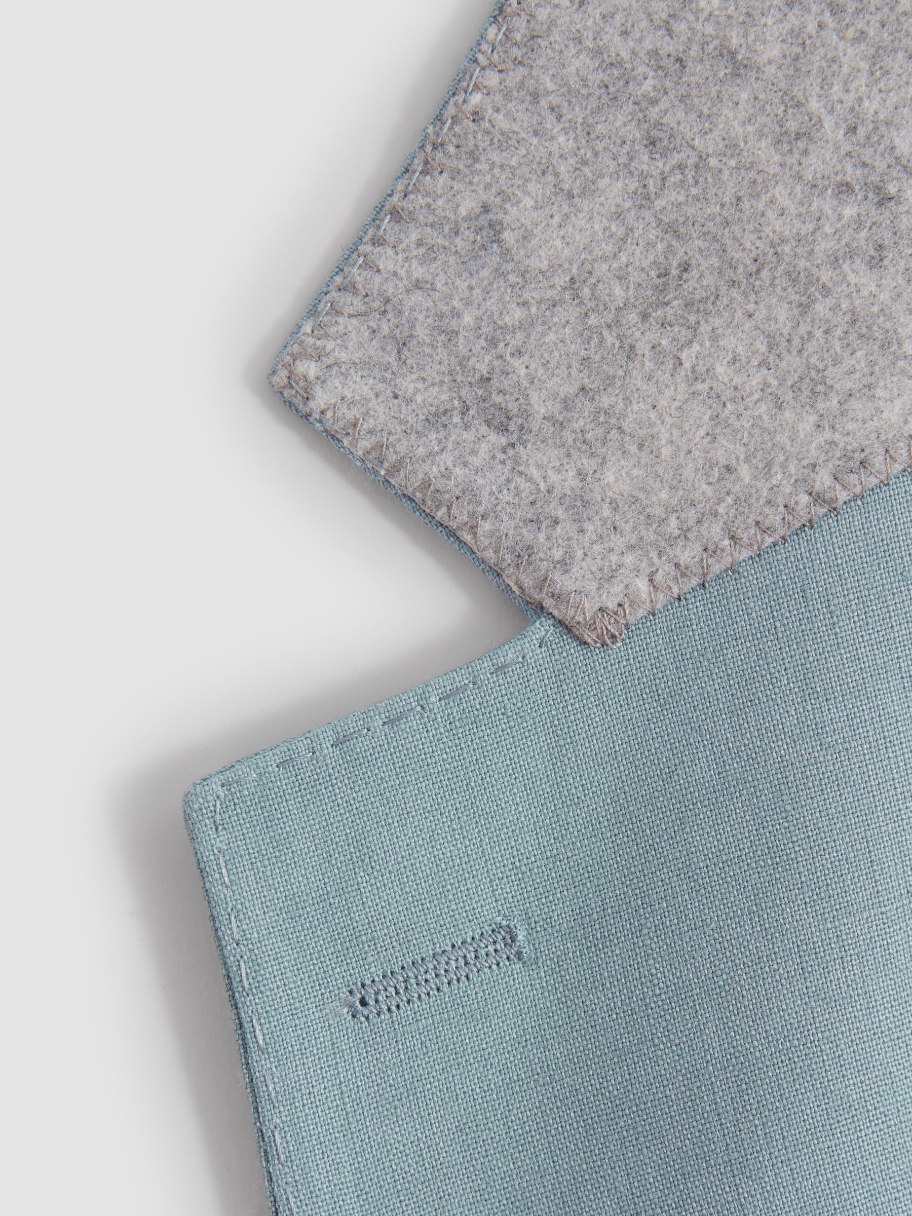 Single-Breasted Linen Suit Blazer Slim Fit in Aqua Blue