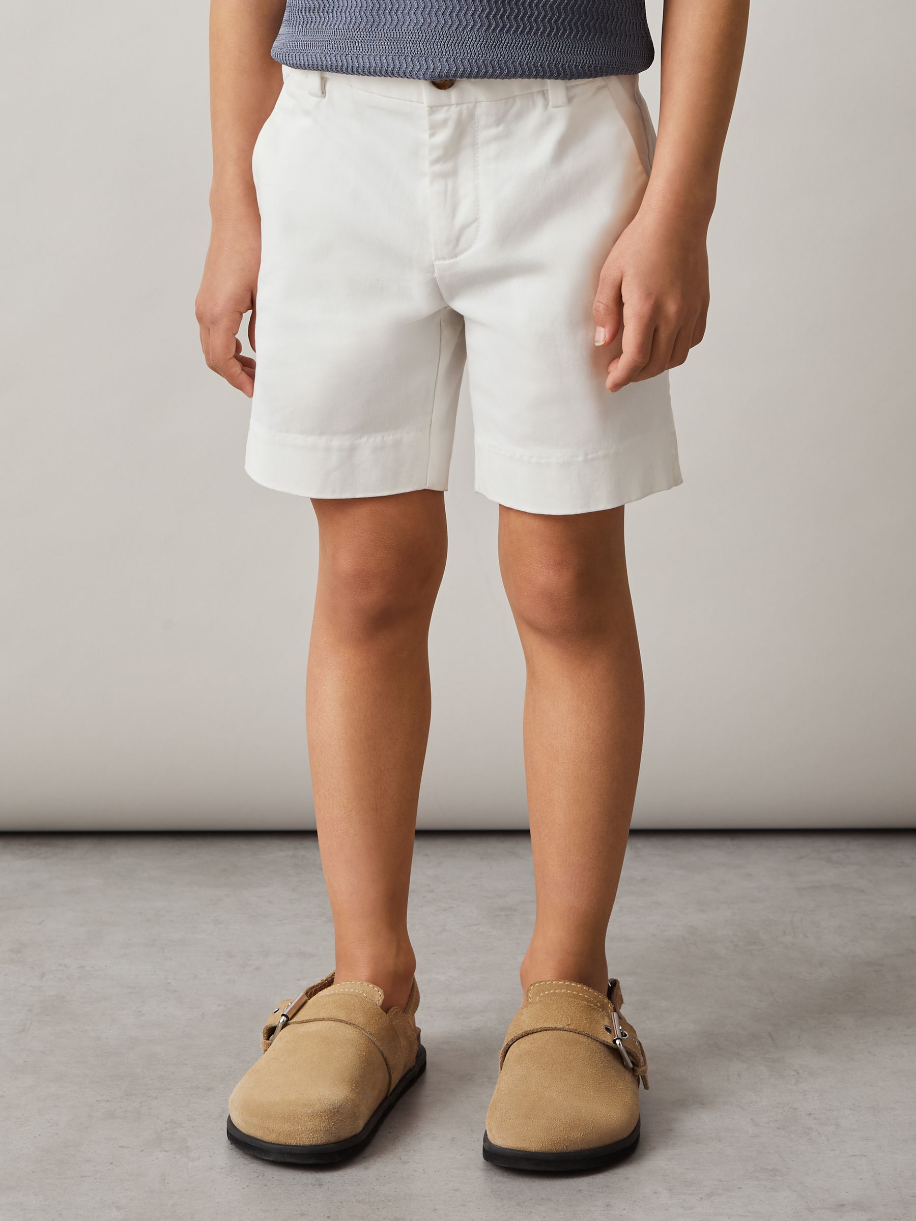 9-13 yrs Cotton Chino Shorts with Stretch in White