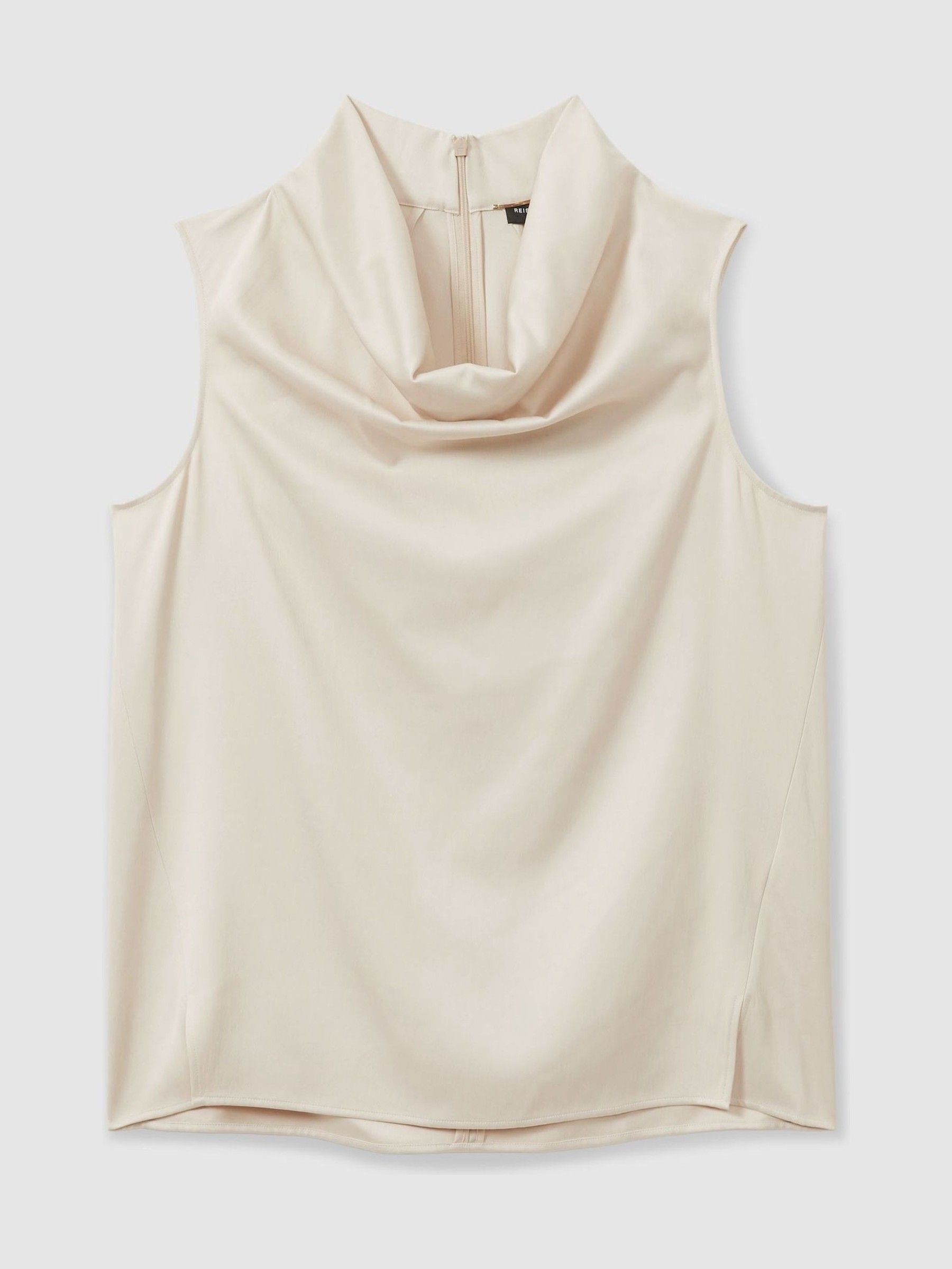 Atelier Satin Cowl-Neck Top in Ivory