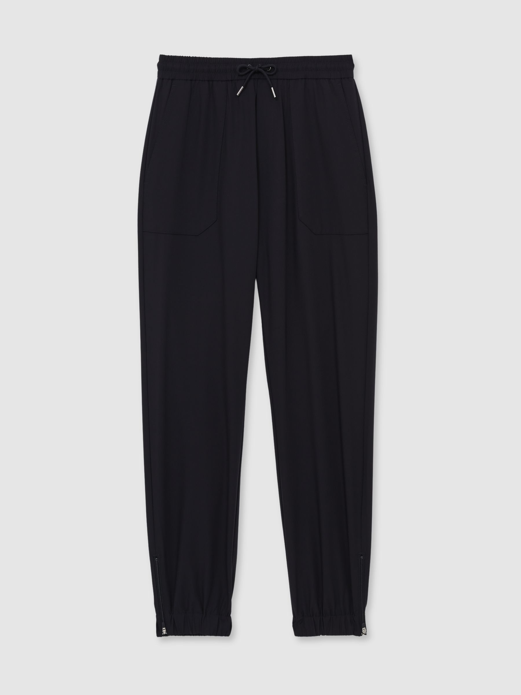 Drawstring Technical Cuffed Trousers in Navy