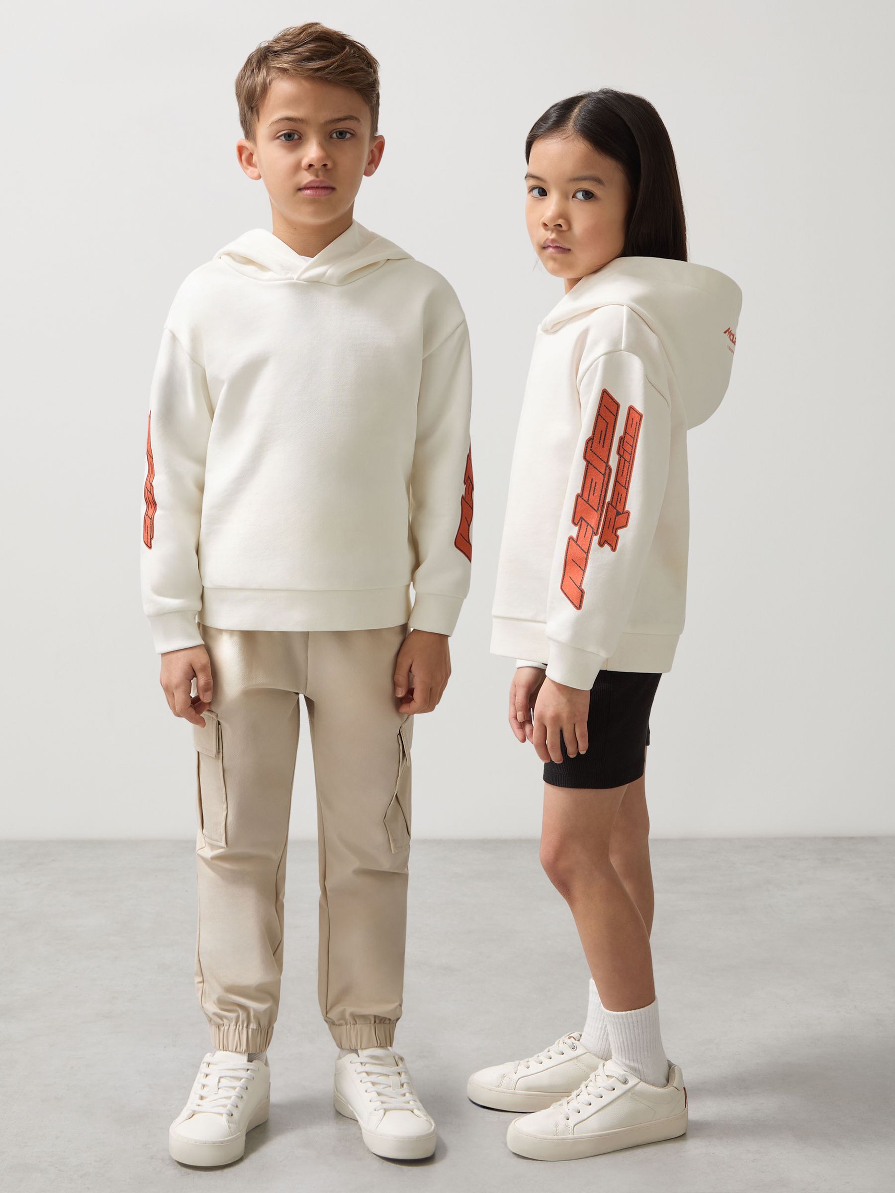 9-13 yrs McLaren F1 Team Cotton Logo Hoodie Unisex Fit in White