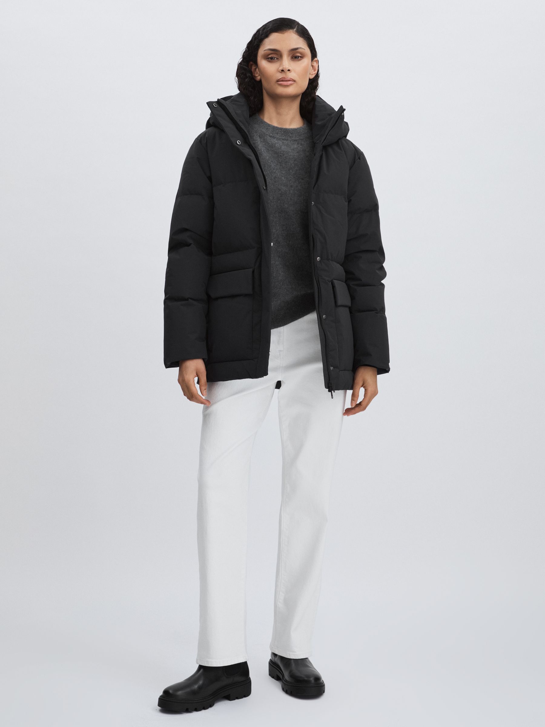 Scandinavian Edition Padded Parka Coat in Black