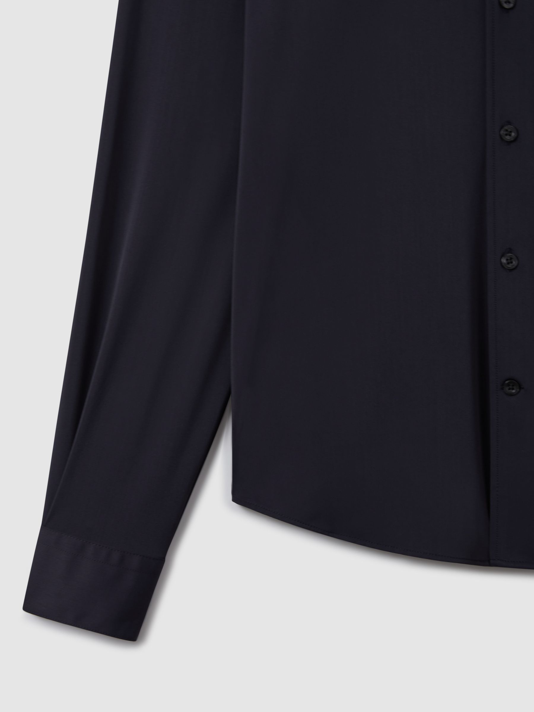 Regular Fit Button-Through Travel Shirt in Navy