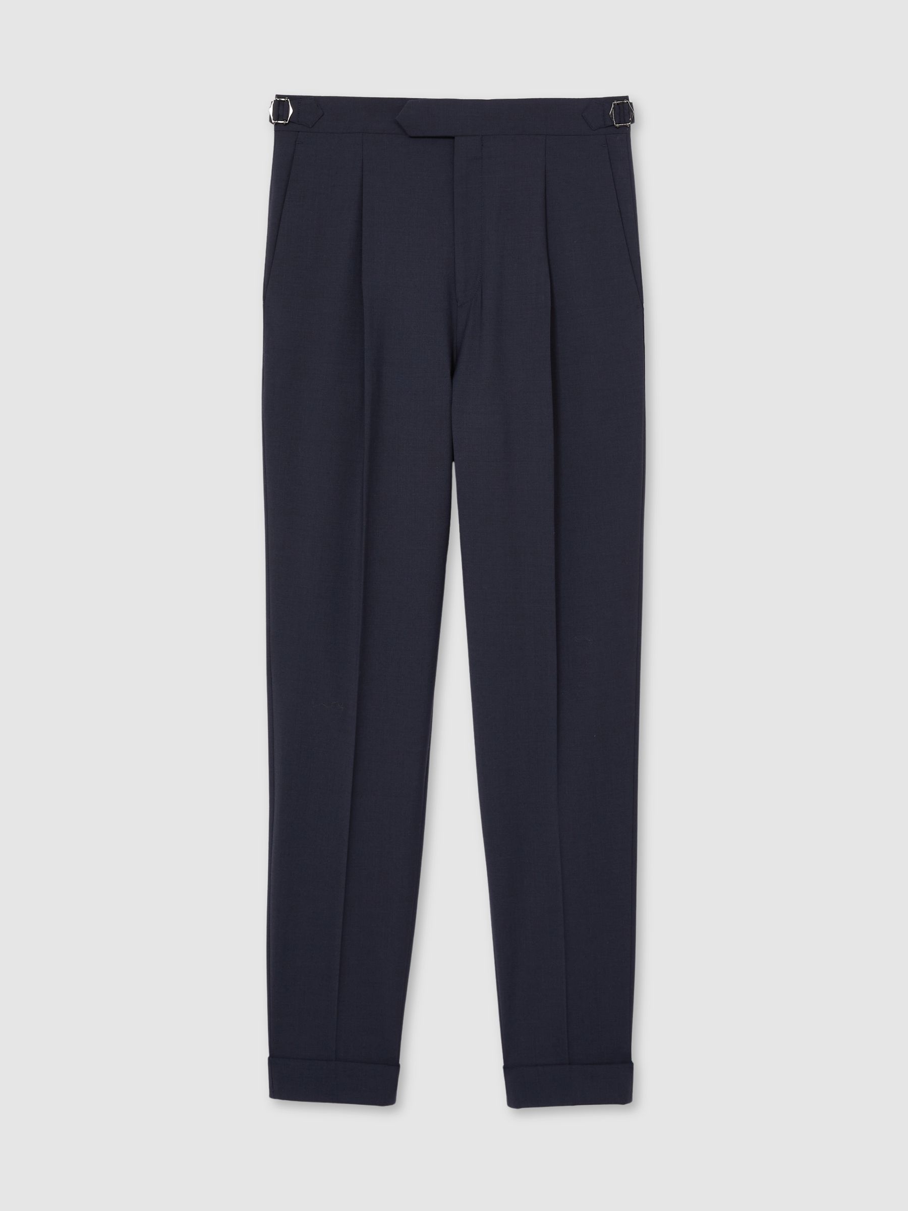 Slim Fit Wool Blend Suit Trousers in Bright Blue