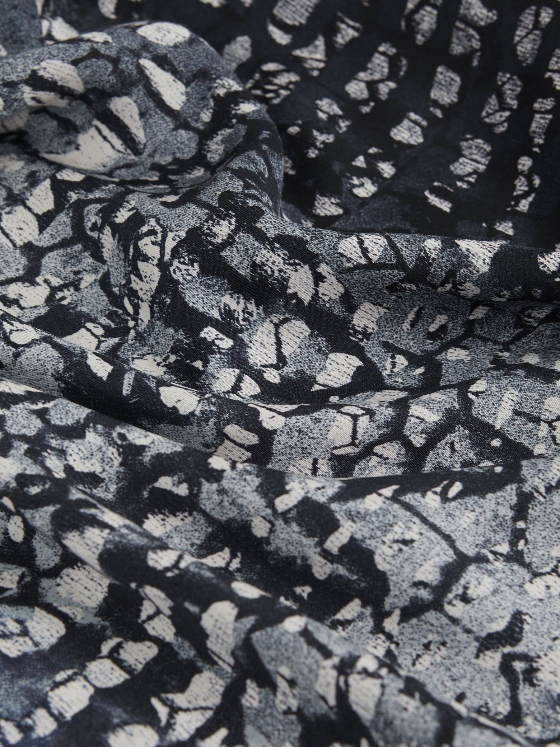 Printed Maxi Slip Dress in Navy