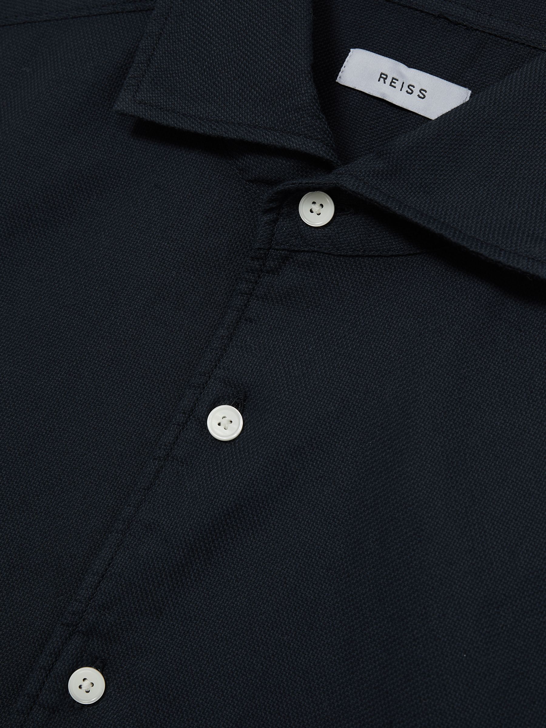 Cotton-Piqué Garment-Dyed Shirt in Navy