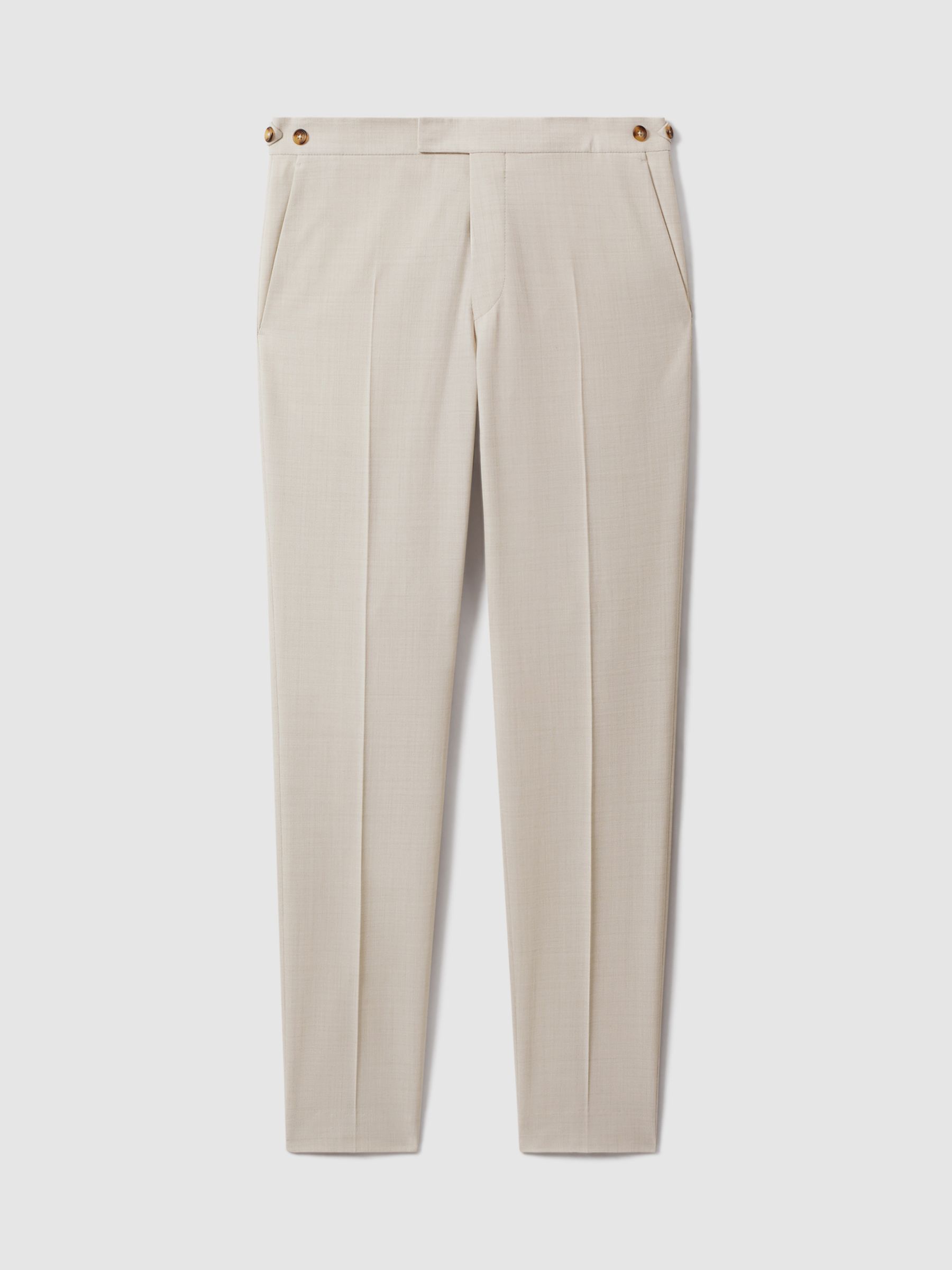 Slim Fit Side Adjuster Trousers in Stone