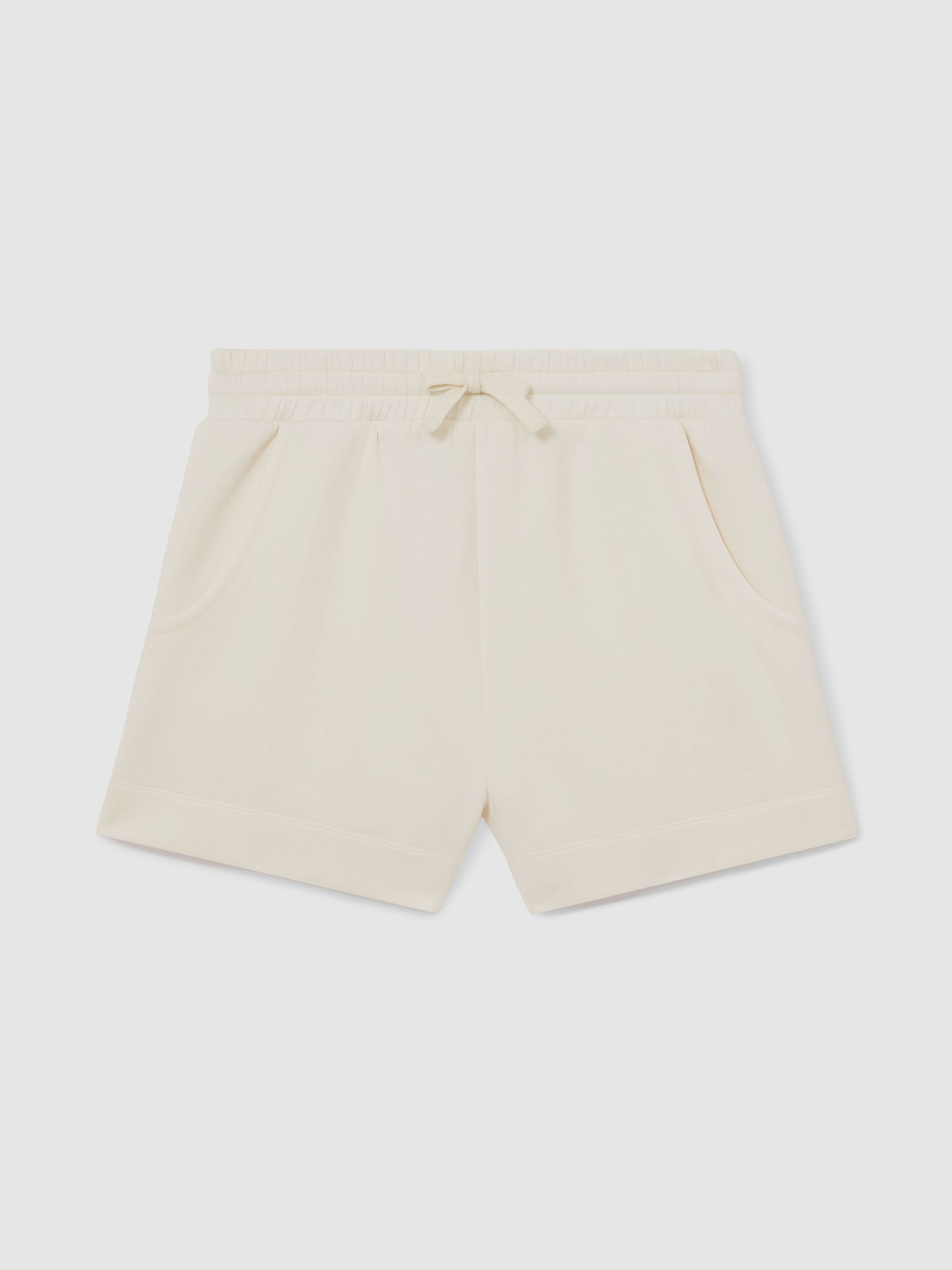 Modal-Blend Interlock Jersey Shorts in Buttermilk Cream