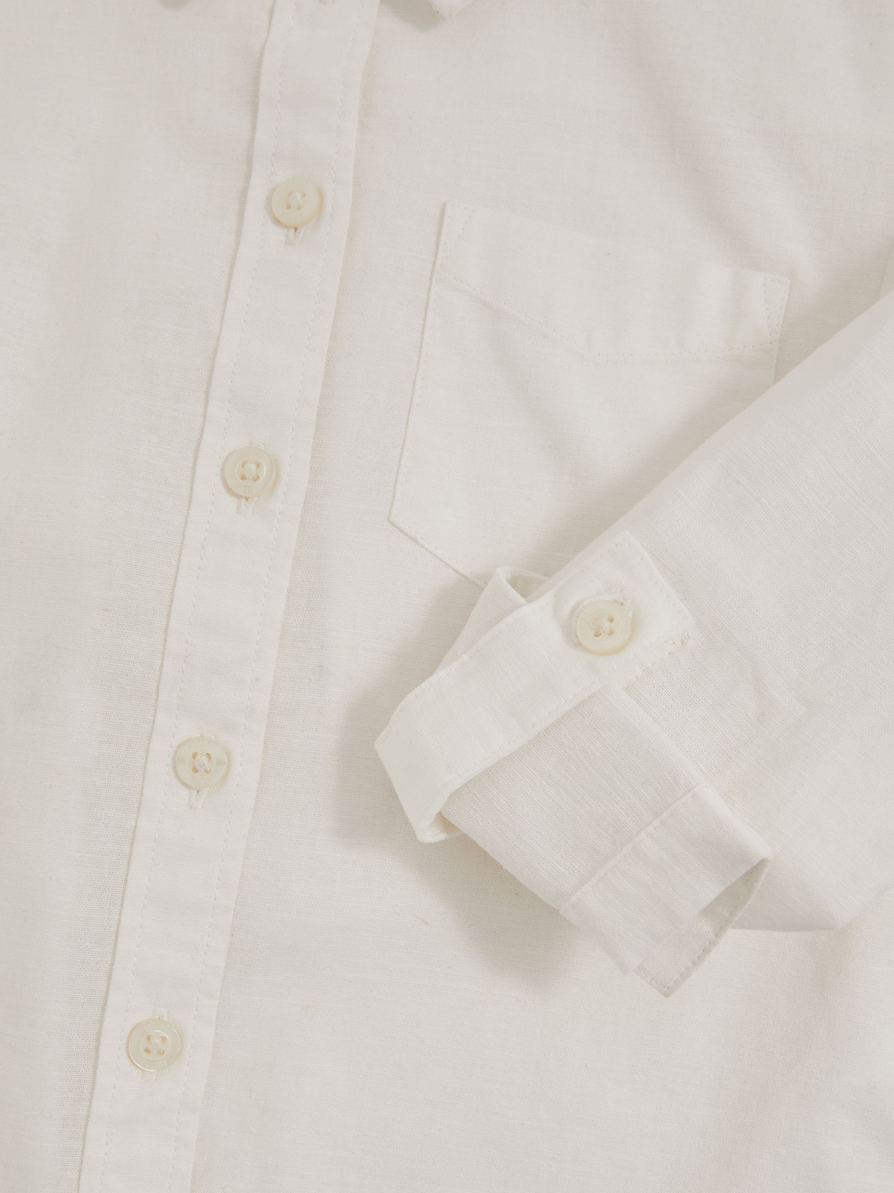 4-9 yrs Linen Roll-Cuff Shirt in Ivory