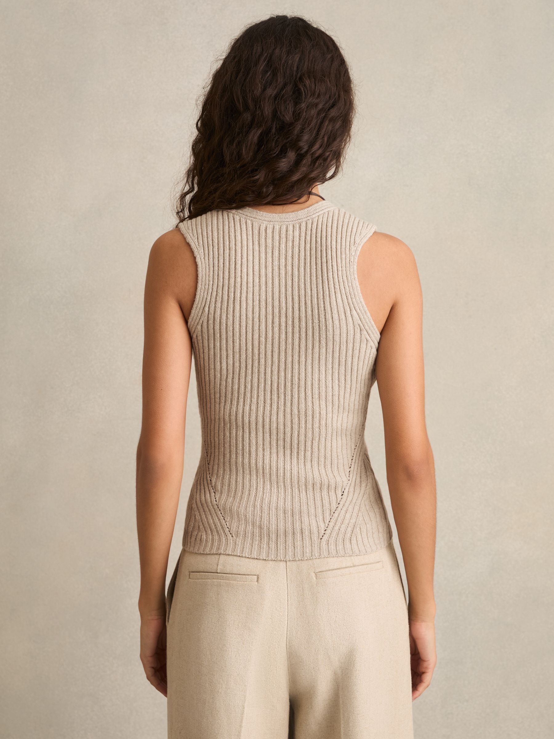 Twist Strap Knit Vest in Neutral