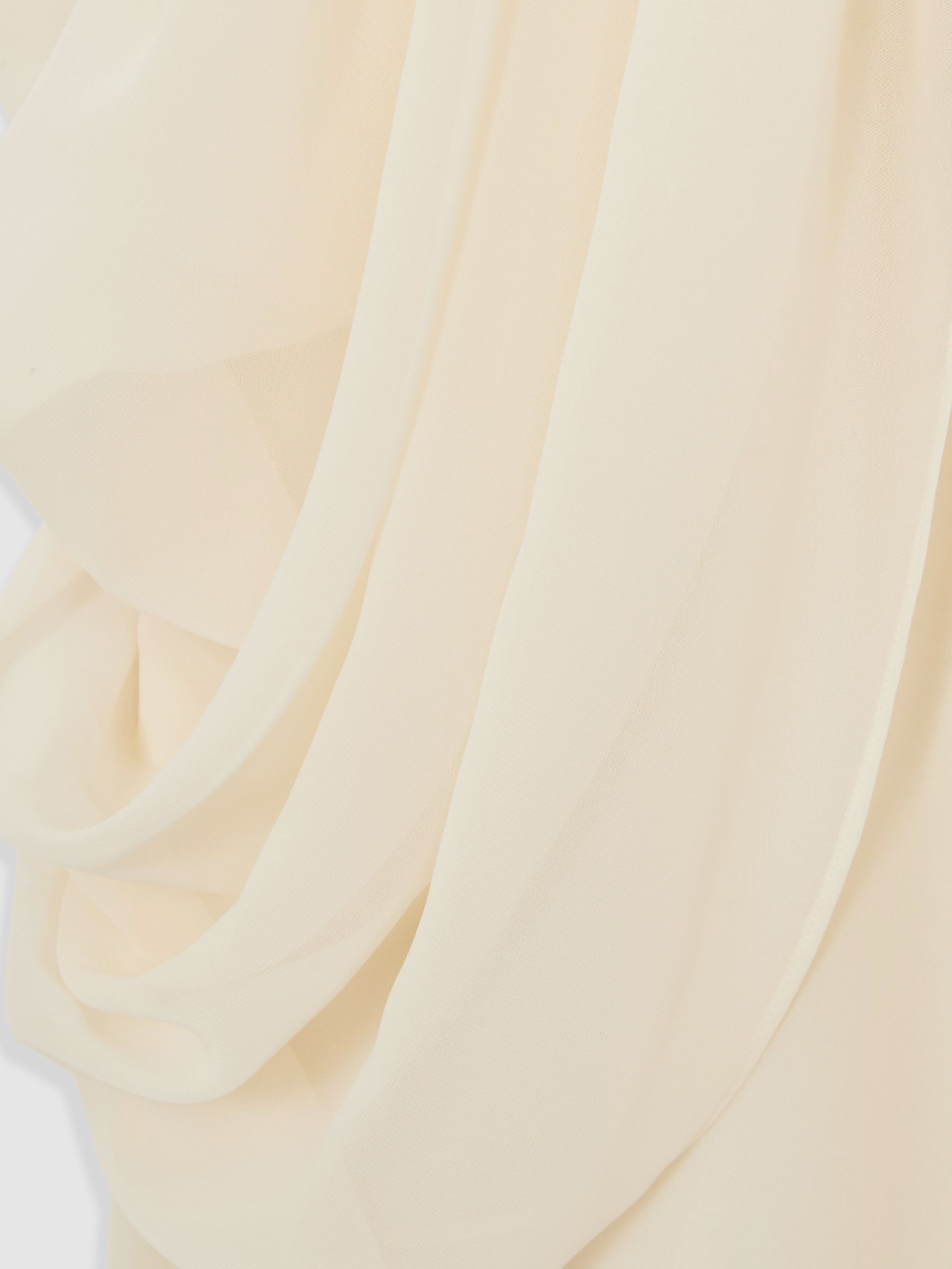 Draped Chiffon Sleeveless Mini Dress in Ivory