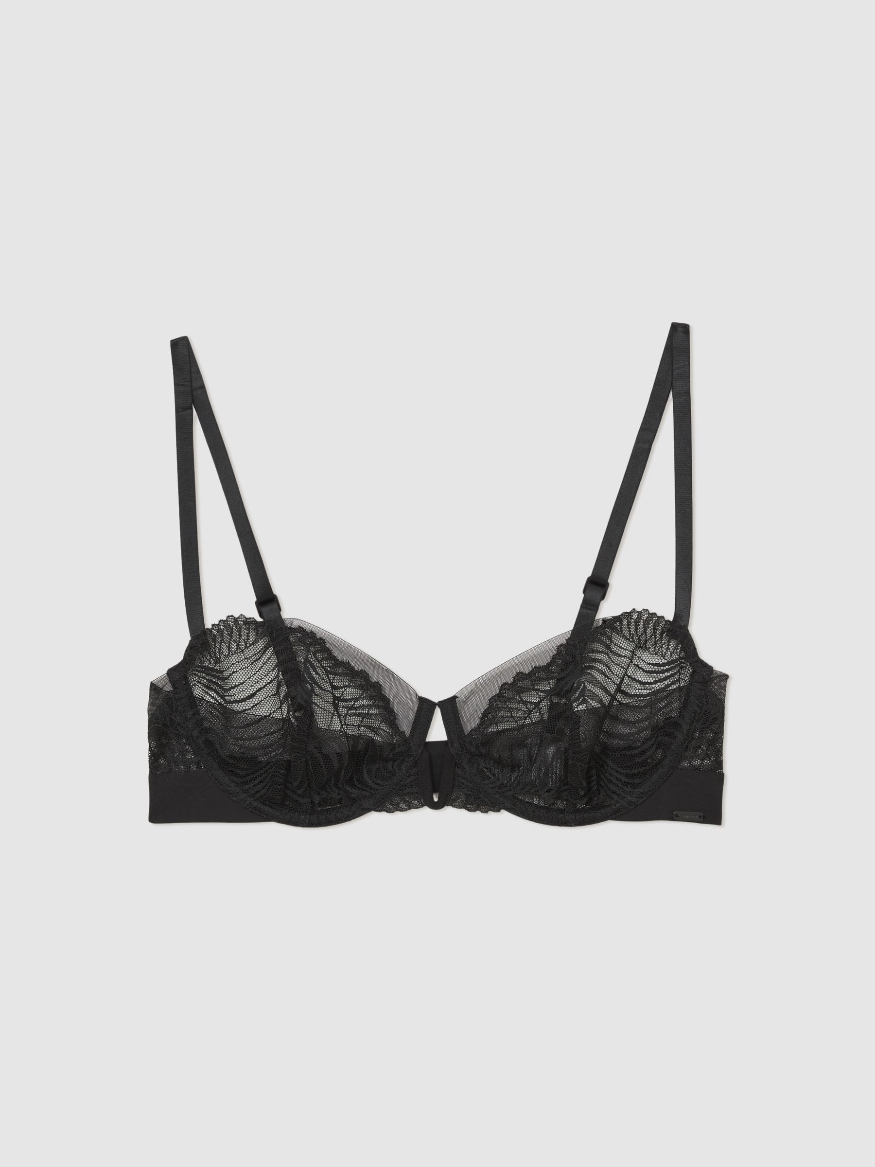 Lace Unlined Balconette Bra in Black