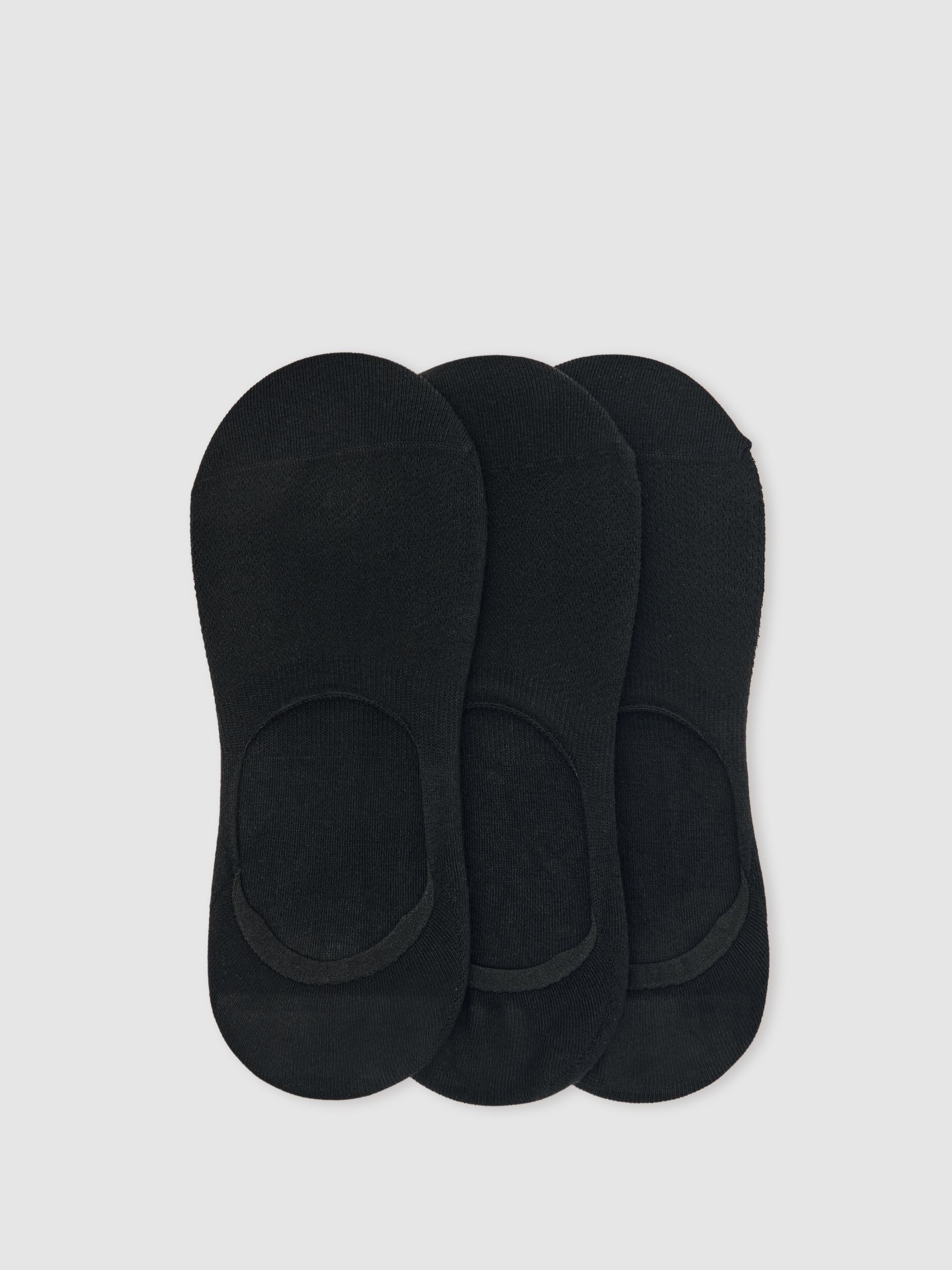 3 Pack Invisible Trainer Socks Cotton-Blend in Black