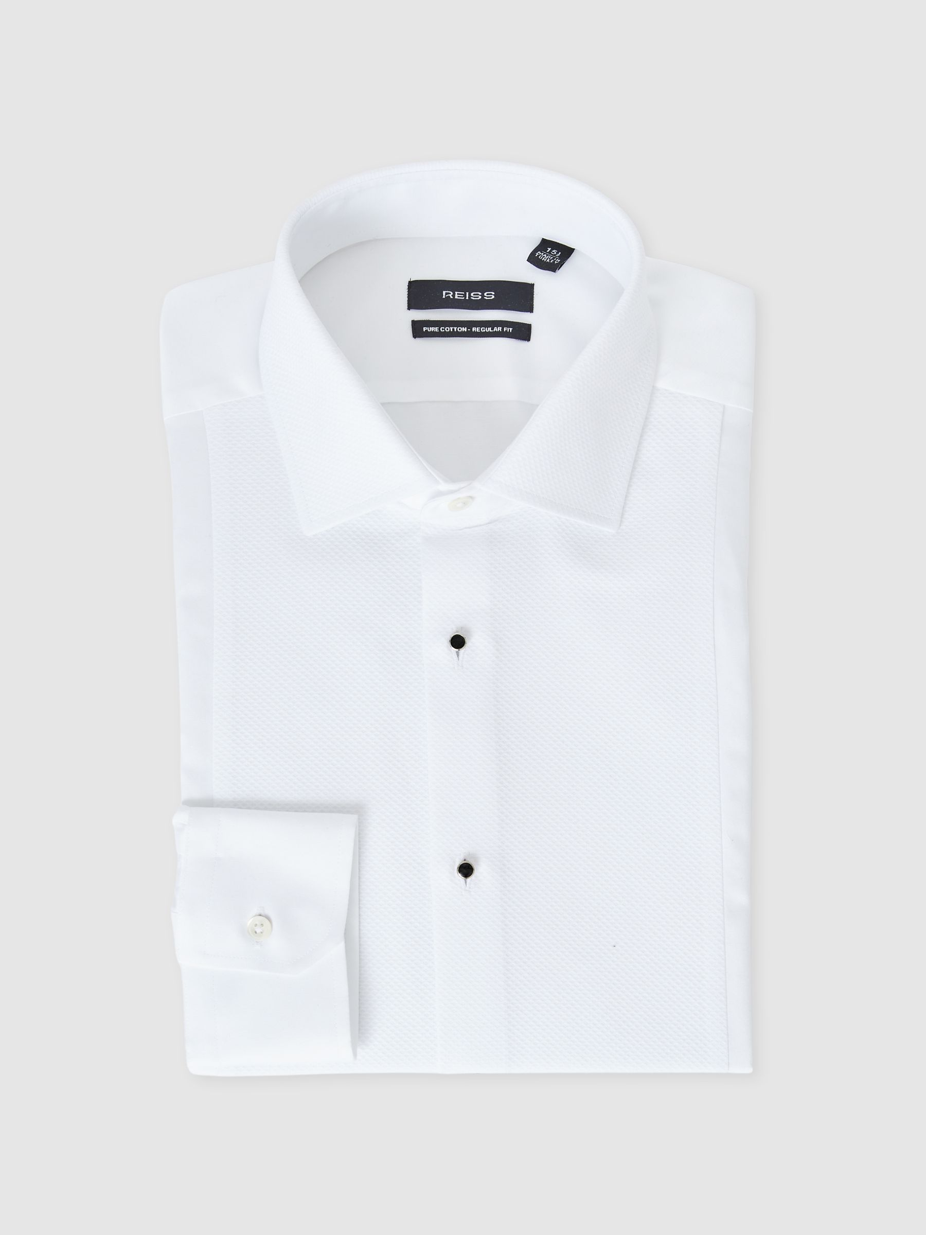 Regular Fit Cotton Dinner Shirt in White