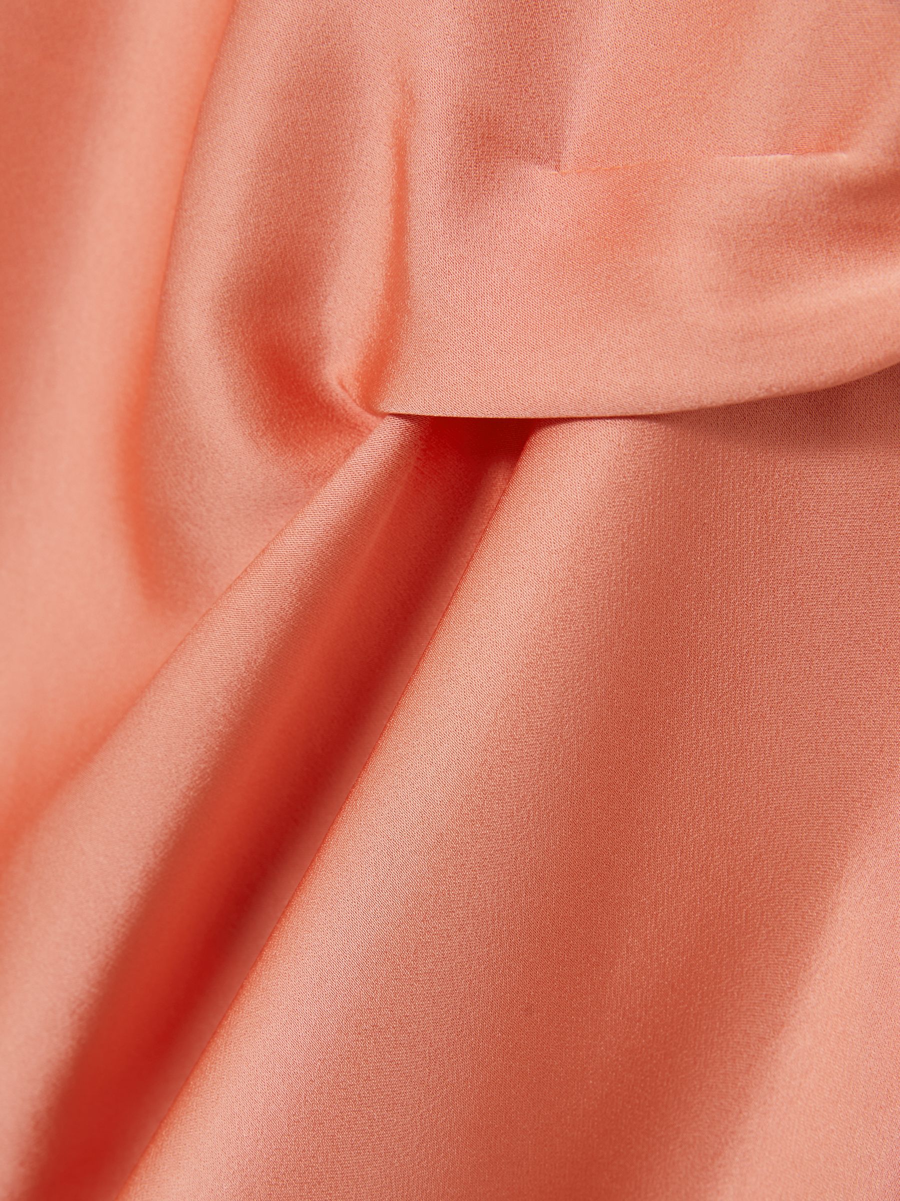 9-13 yrs Satin Drape Tuck Midi Dress in Coral