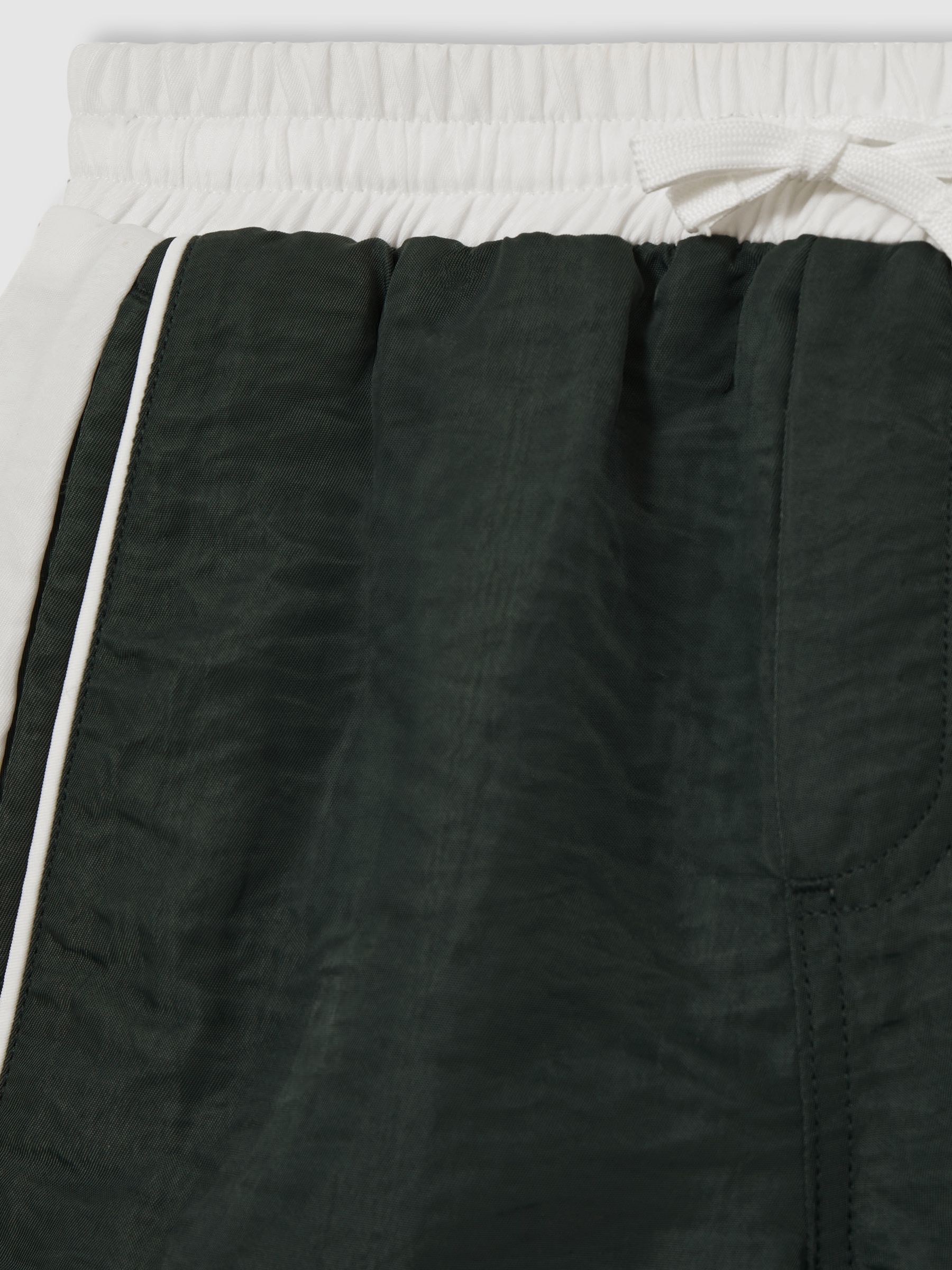 3-9 yrs Colour-Block Piped Swim Shorts in Green/White