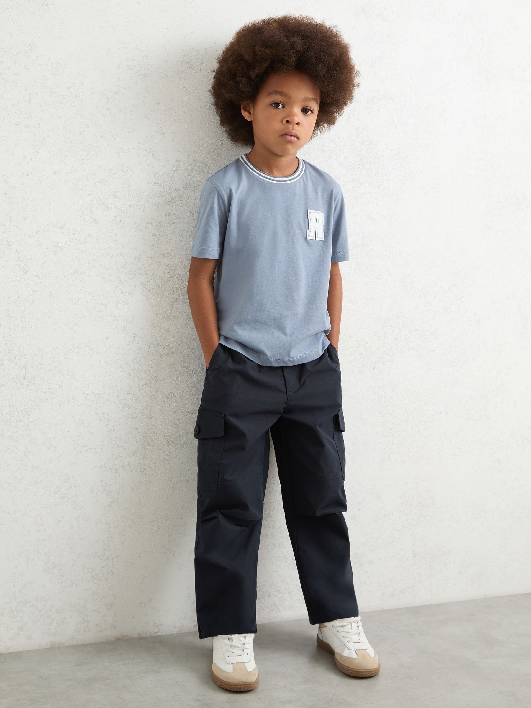 9-13 yrs Technical Straight Leg Cargo Trousers in Navy
