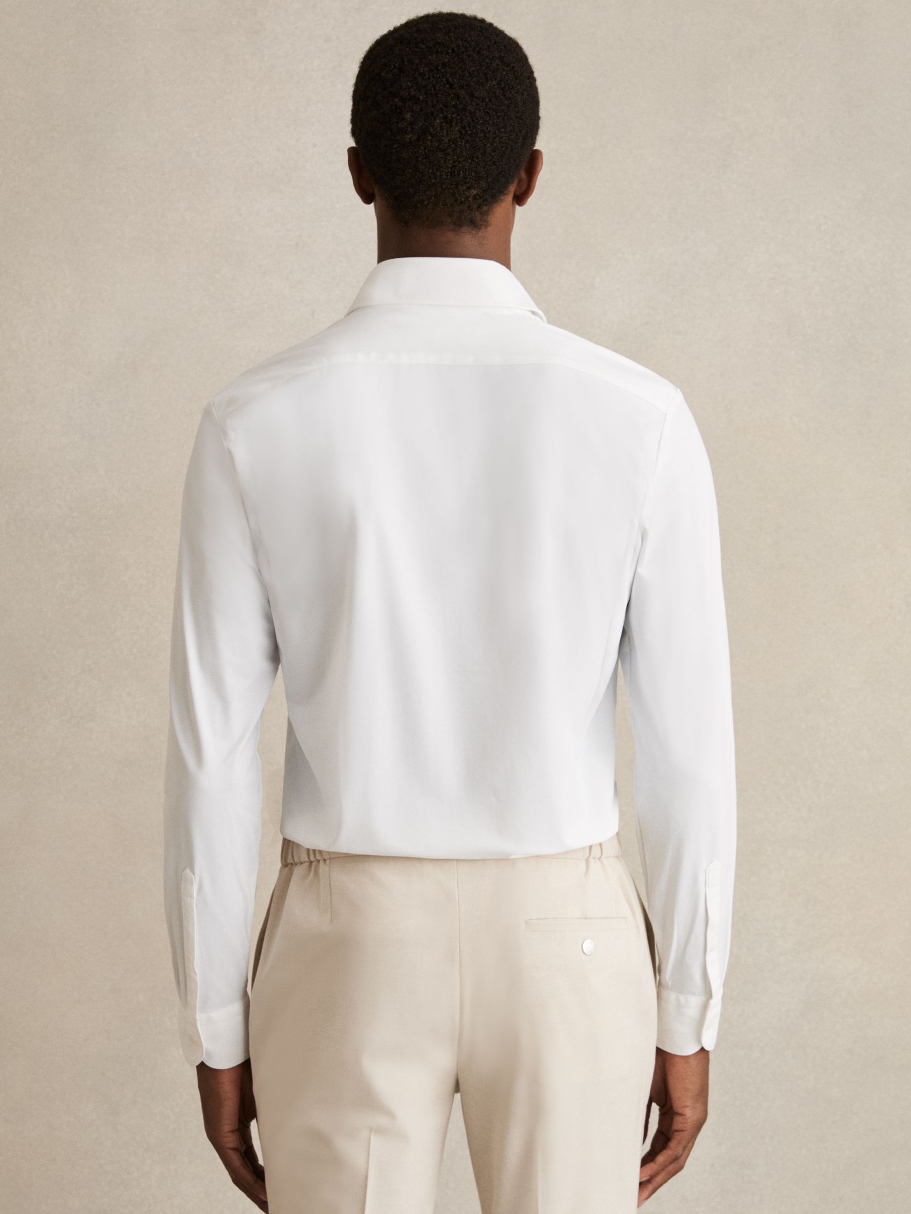 Regular Fit Button-Through Travel Shirt in White