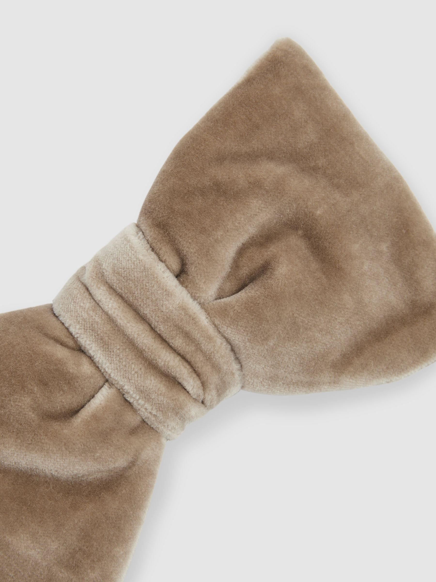 Velvet Bow Tie in Taupe Brown