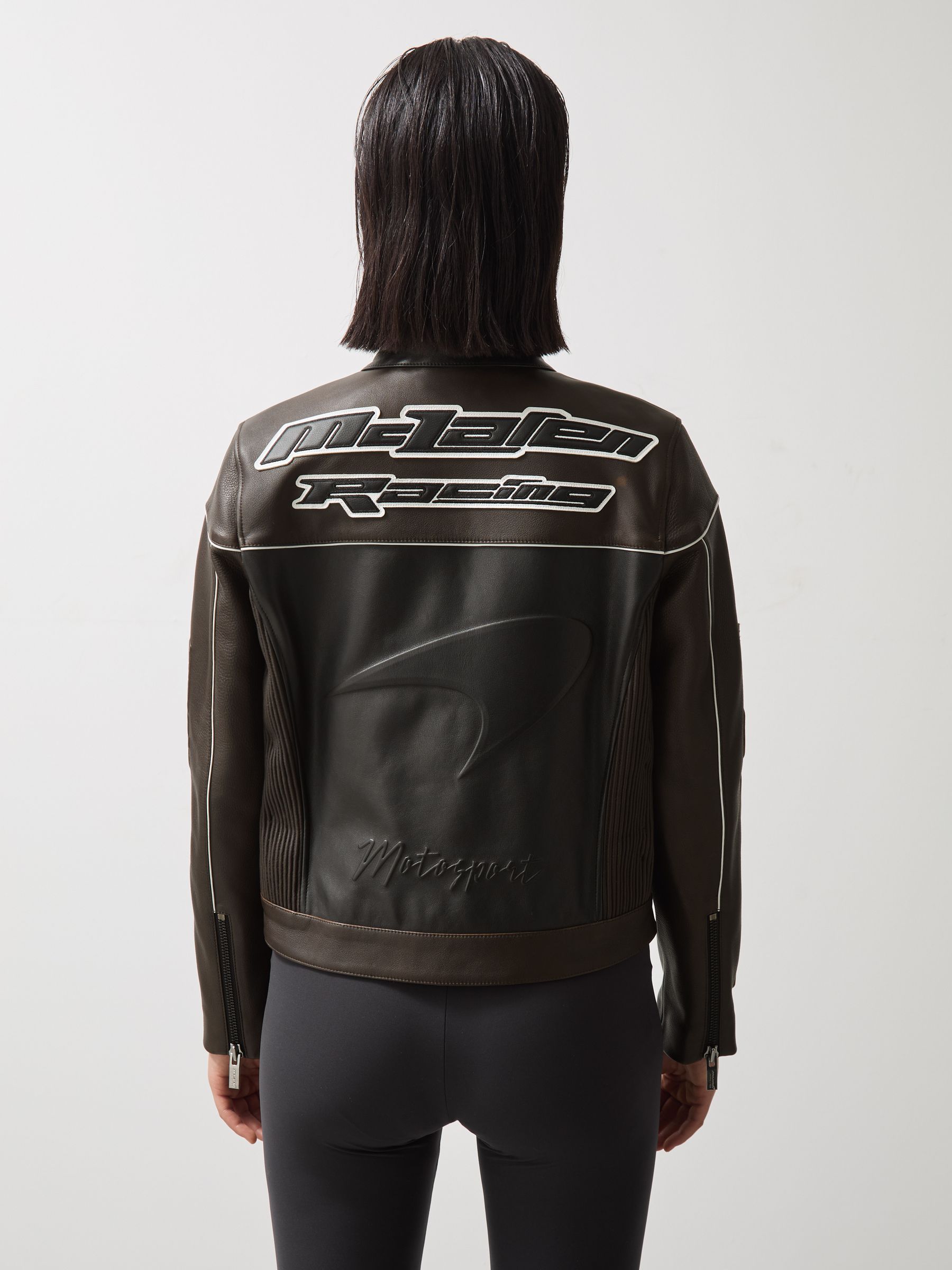 McLaren F1 Team Leather Biker Jacket in Black