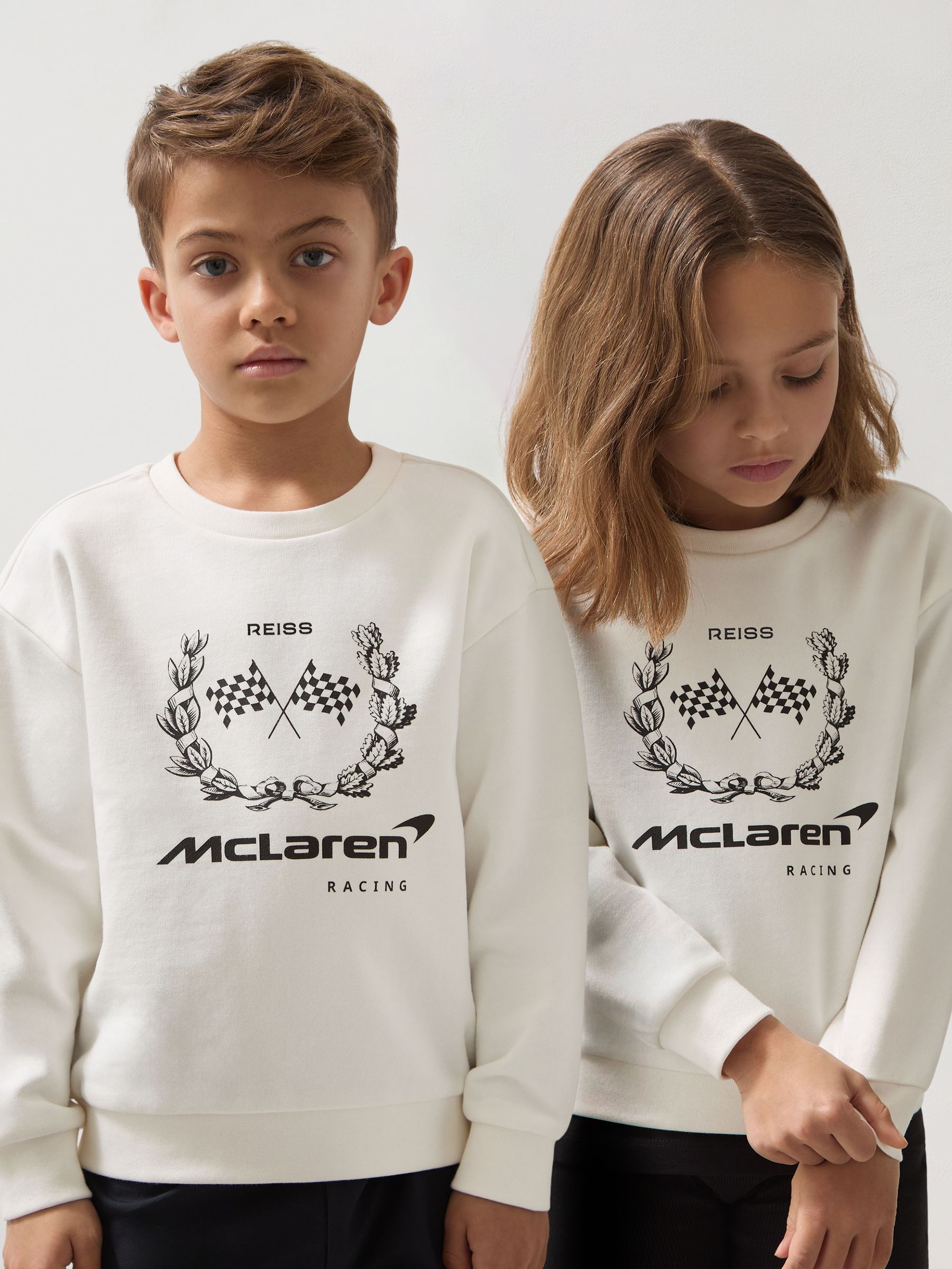 3-9 yrs McLaren F1 Team Laurel Print Sweatshirt in White