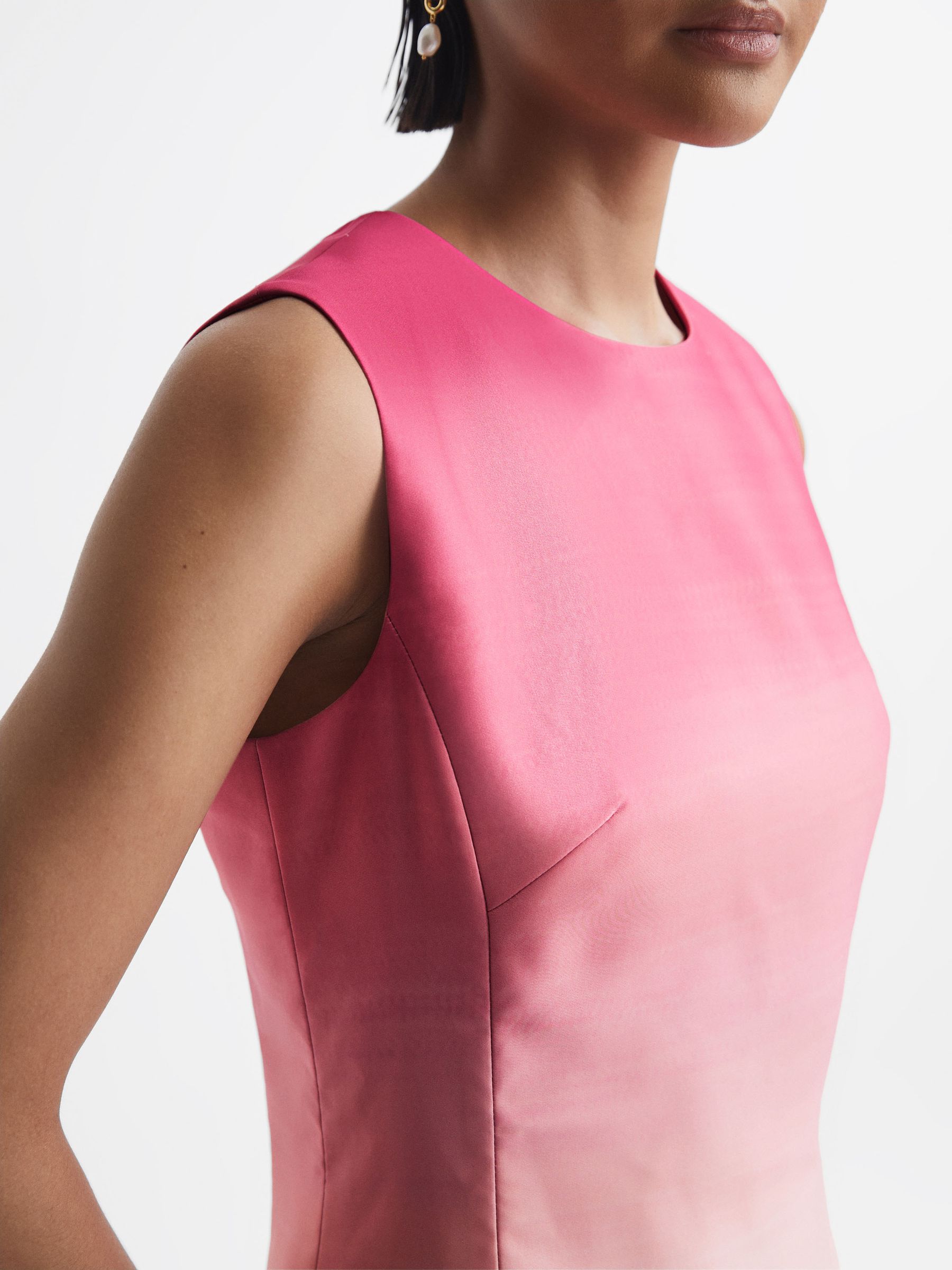 Leo Lin Ombre Sleeveless Midi Dress in Ombre Coral