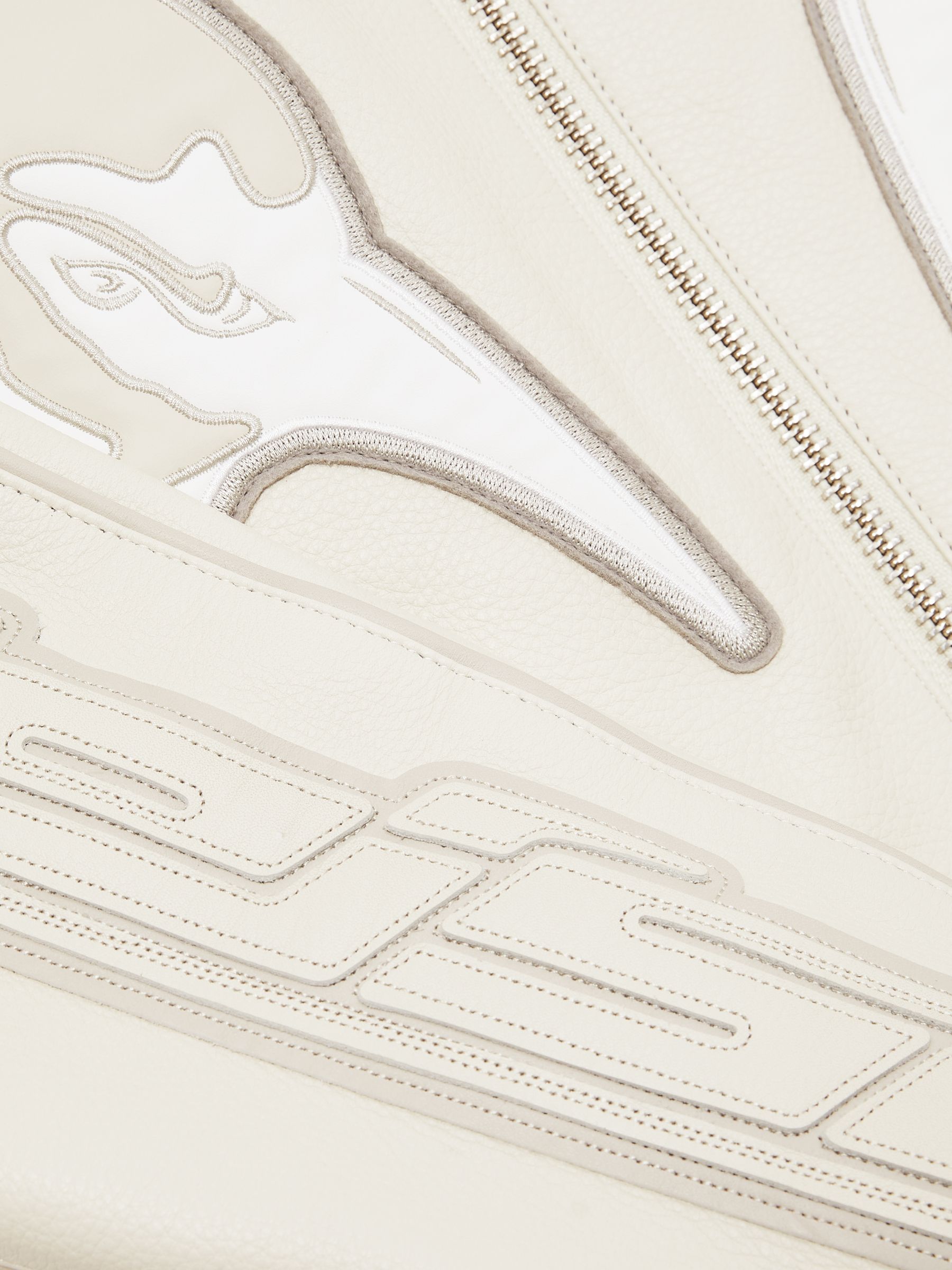 McLaren F1 Team Leather Biker Jacket in Off White