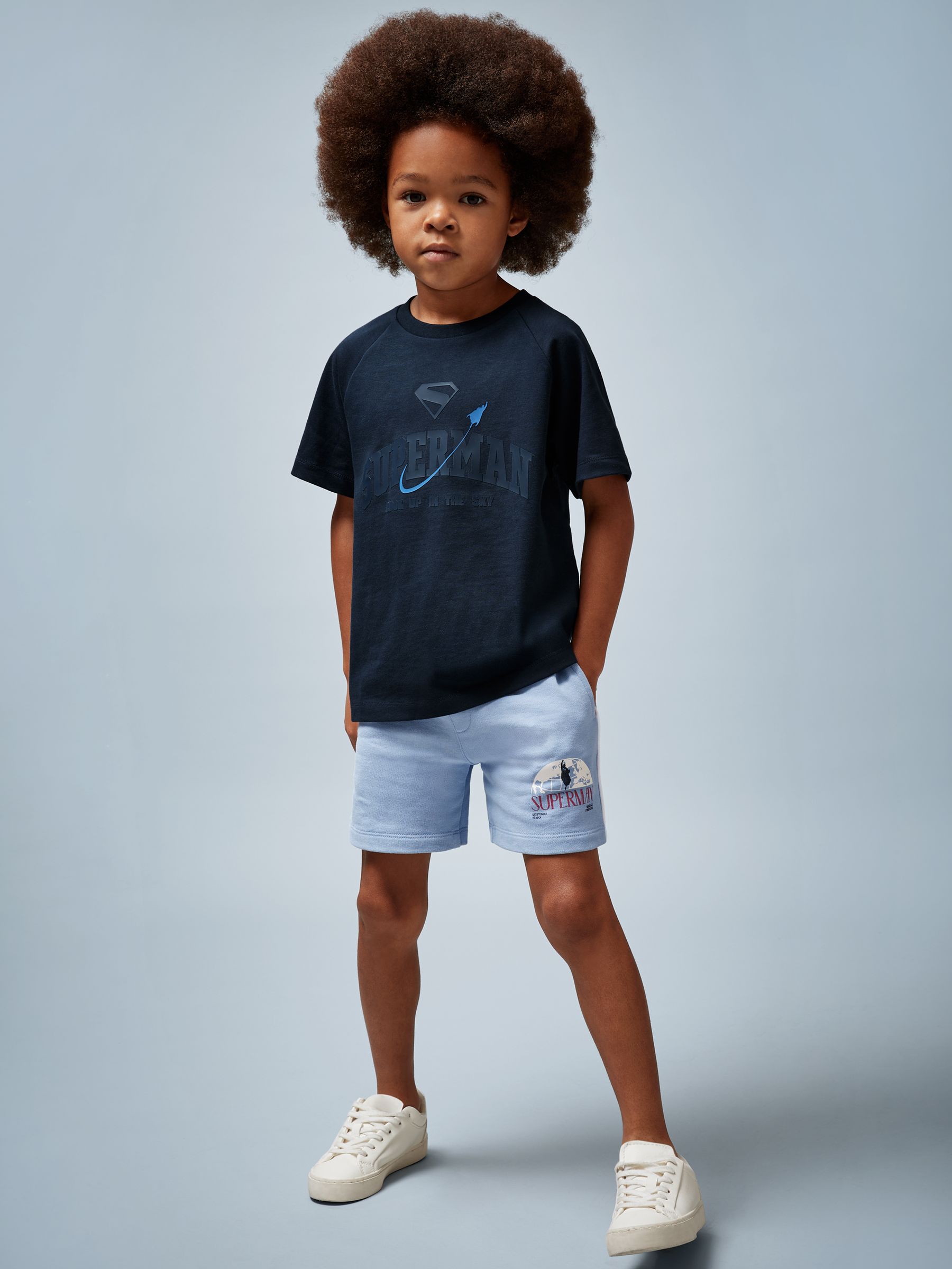 3-9 yrs Superman | Reiss Raglan Logo T-Shirt in Navy Blue