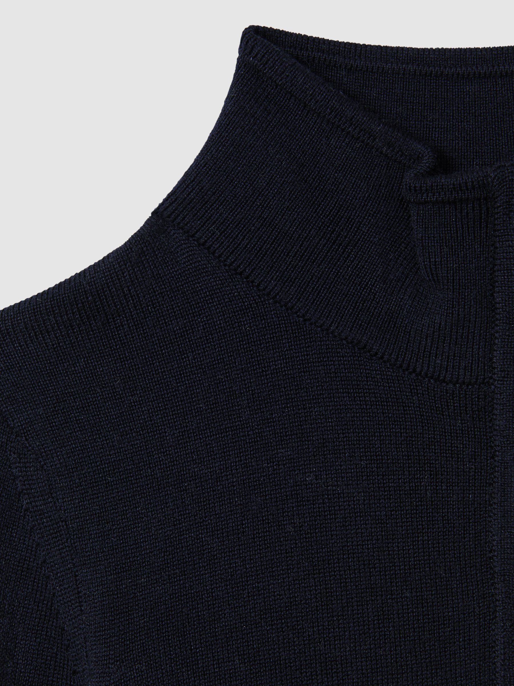 9-13 yrs Wool Half-Zip Funnel Neck Jumper in Navy