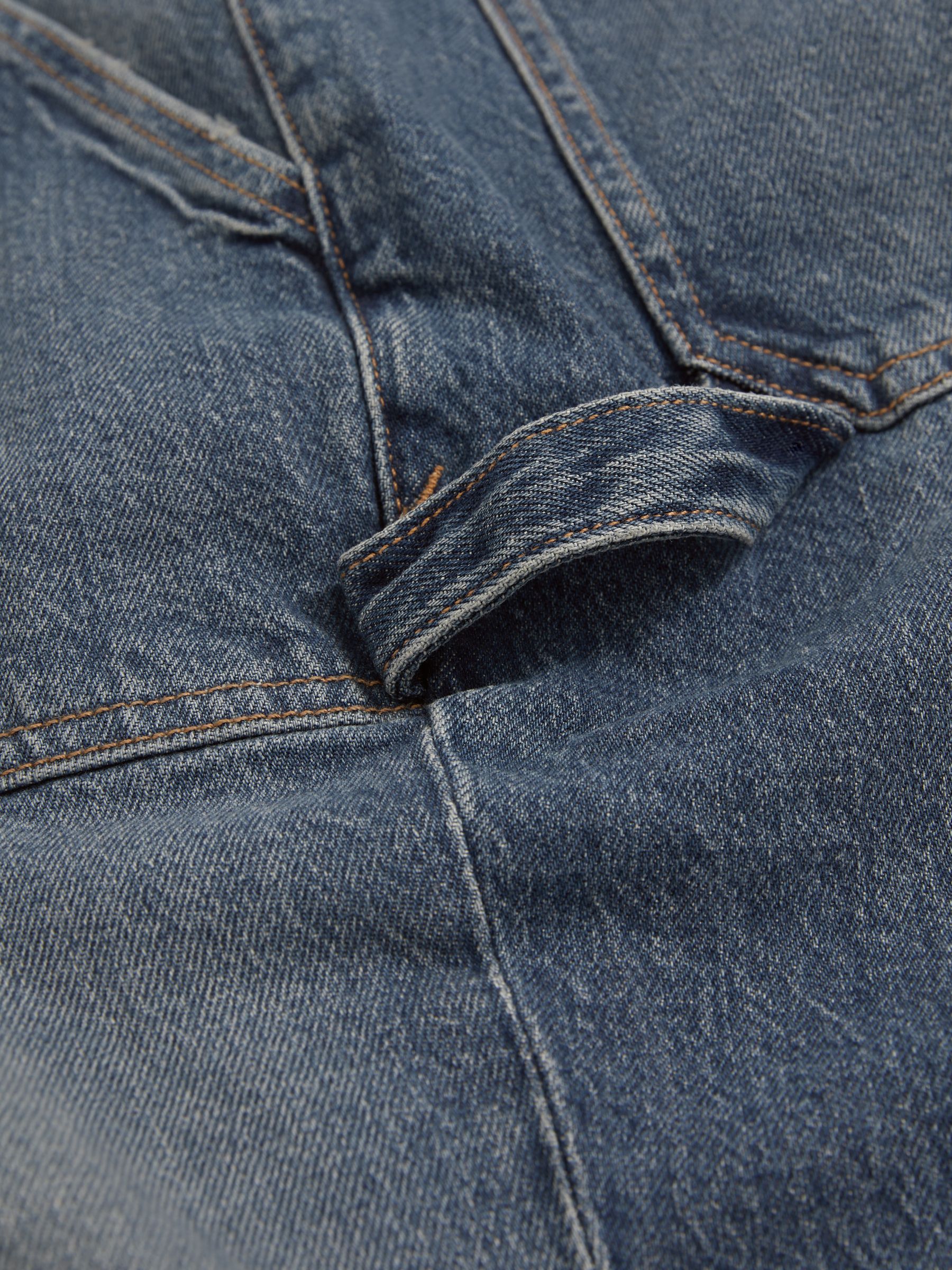 Good American Cuffed Straight-Leg Jeans in Indigo