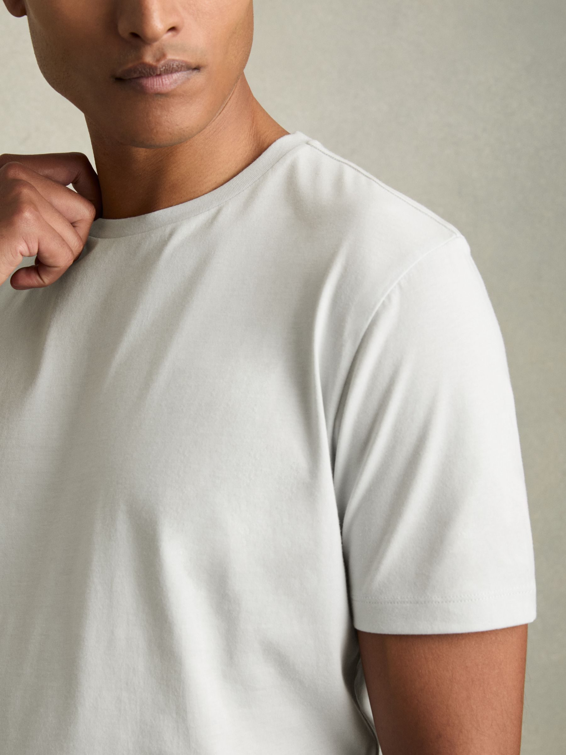 Crew Neck T-Shirt in Mint Blue