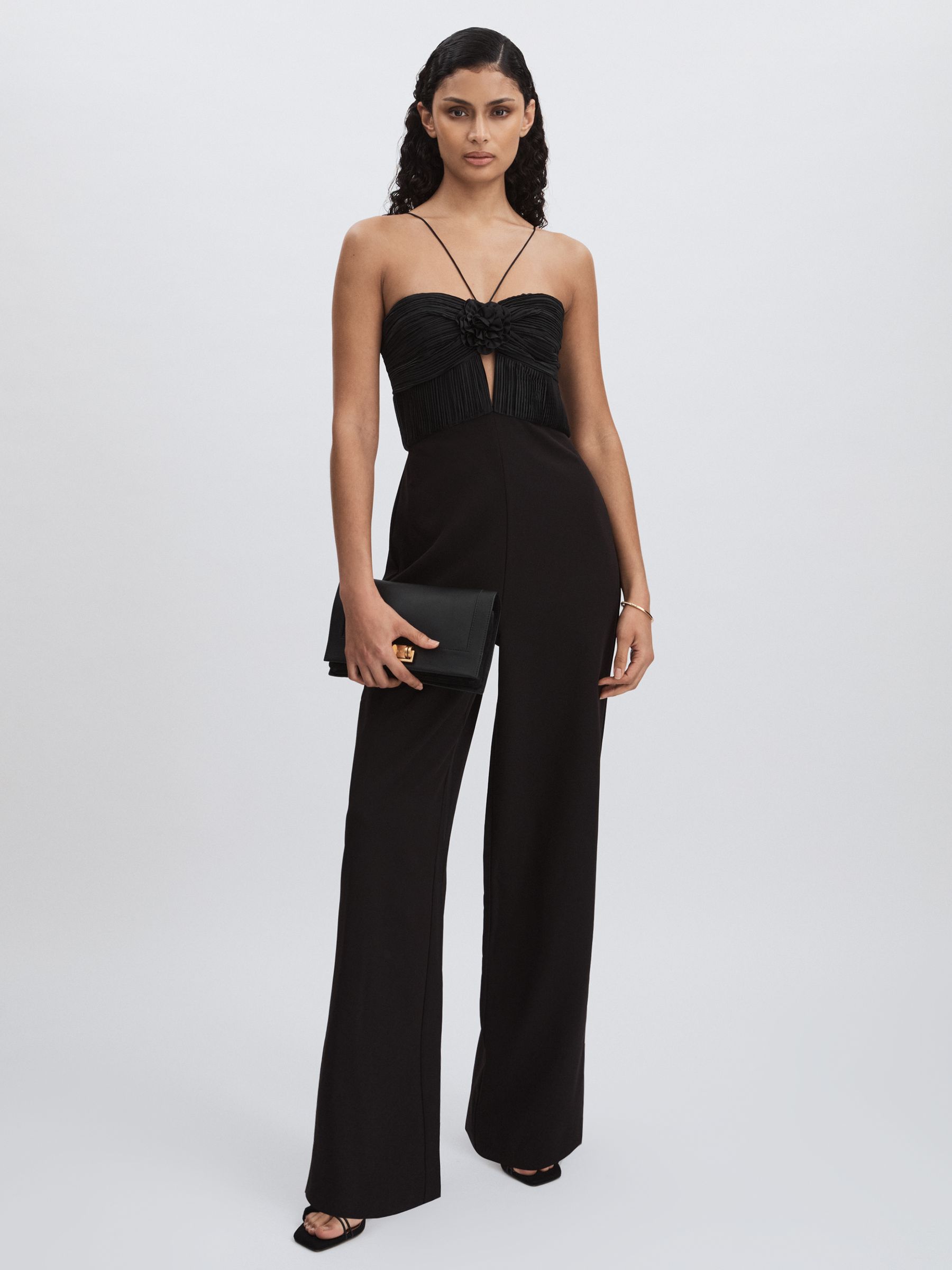 Amur Cady Rosette Jumpsuit in Black