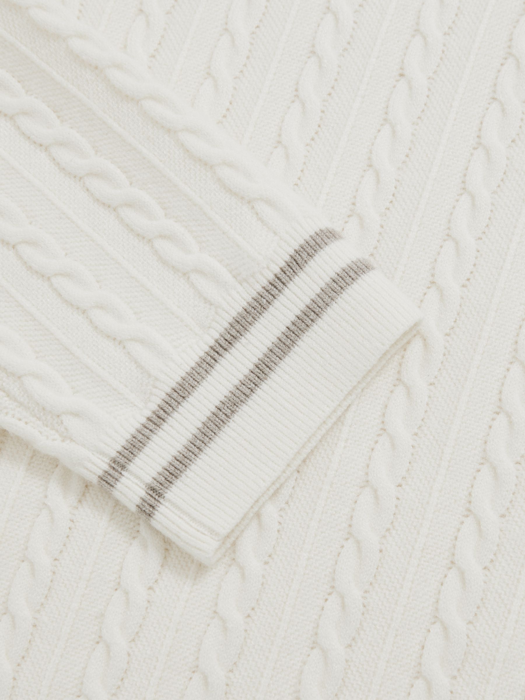 Cable-Knit Jumper With Wool in White