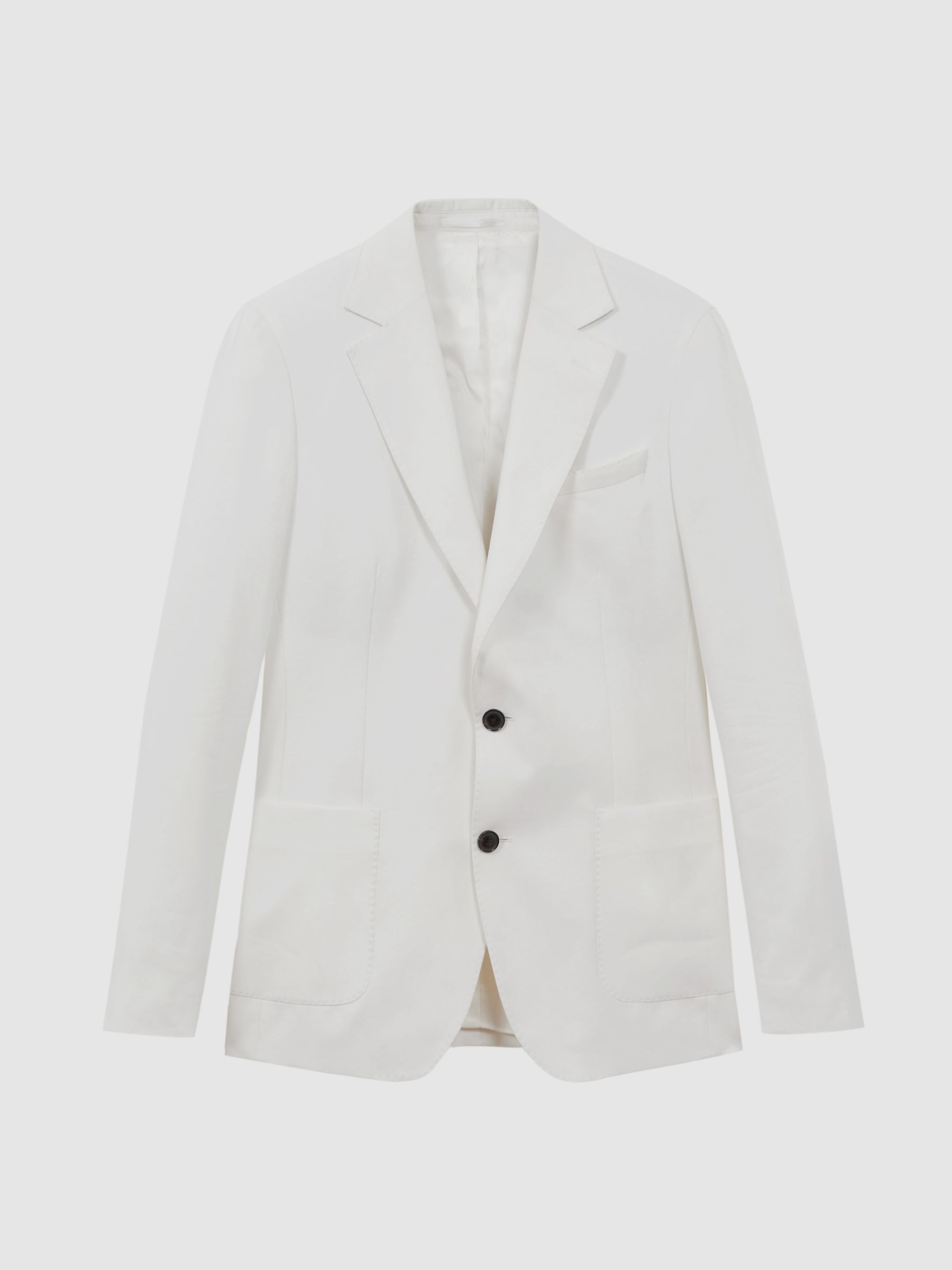 Atelier Sea Island Cotton Slim Fit Single Breasted Blazer in White