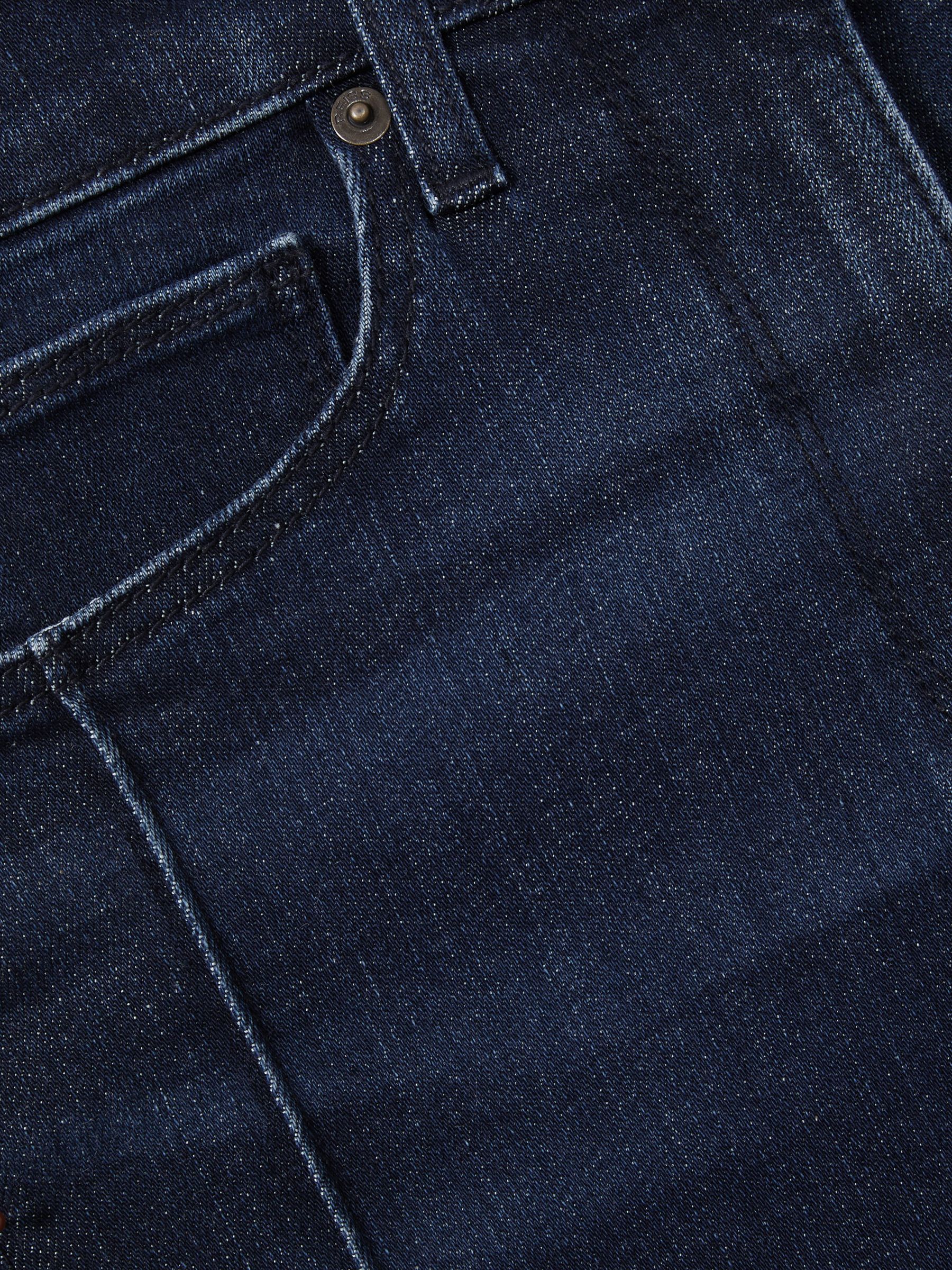 Stretch-Cotton Wide-Leg Jeans in Dark Blue