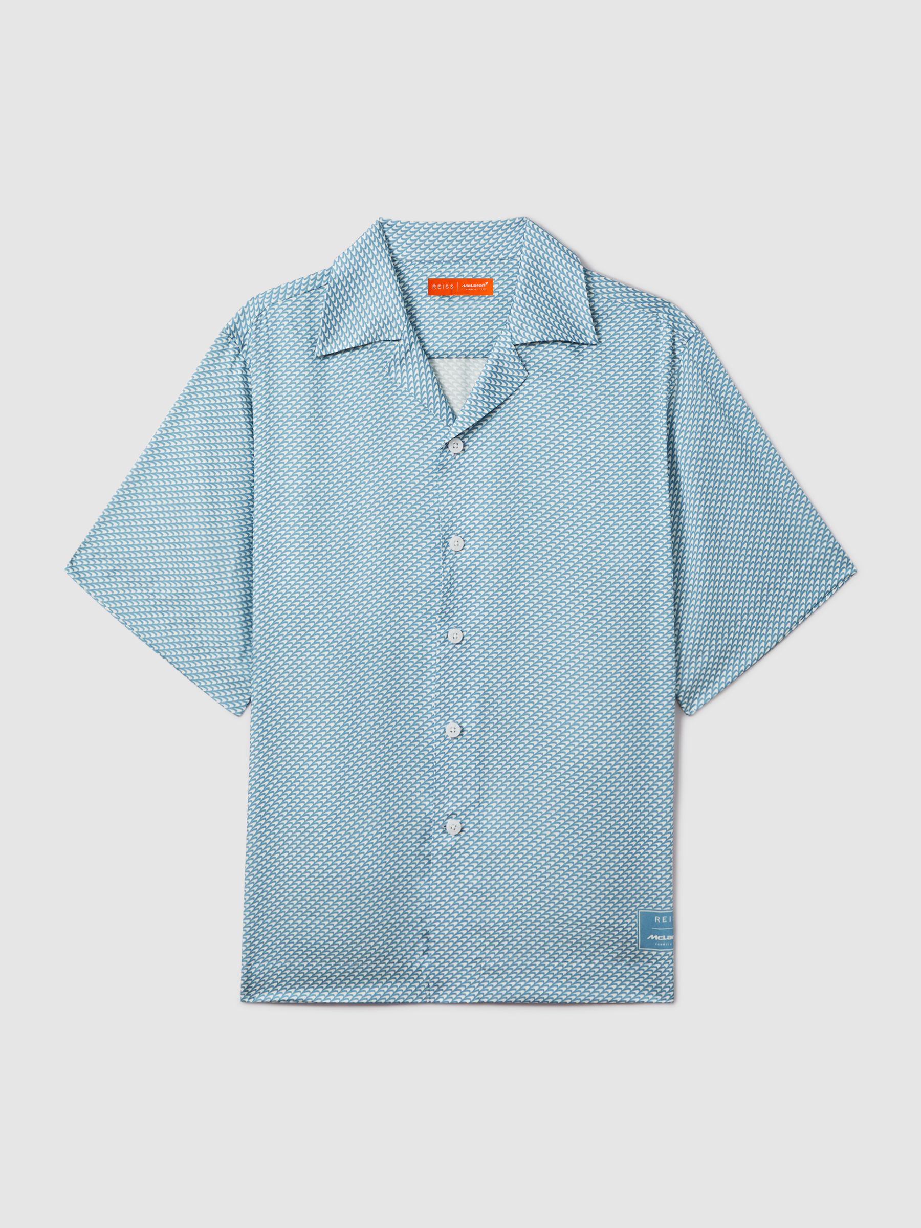 McLaren F1 Cuban Collar Shirt in Airforce Blue
