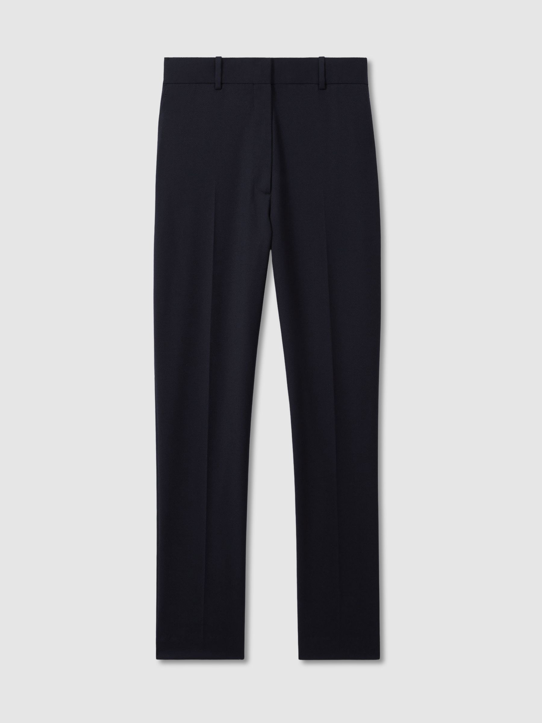 Wool-Blend Tailored Flared Suit Trousers in Navy