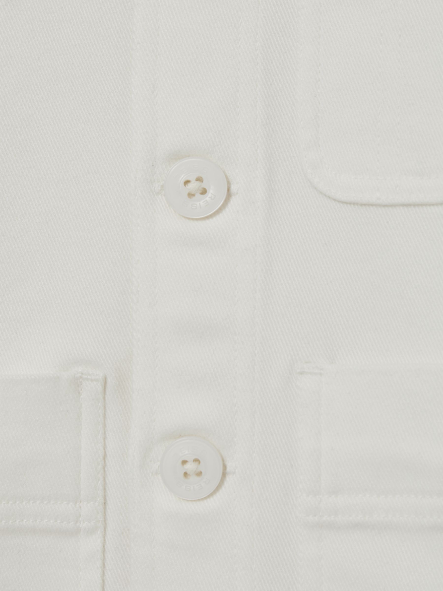 Cotton-Blend Work Jacket in Off White