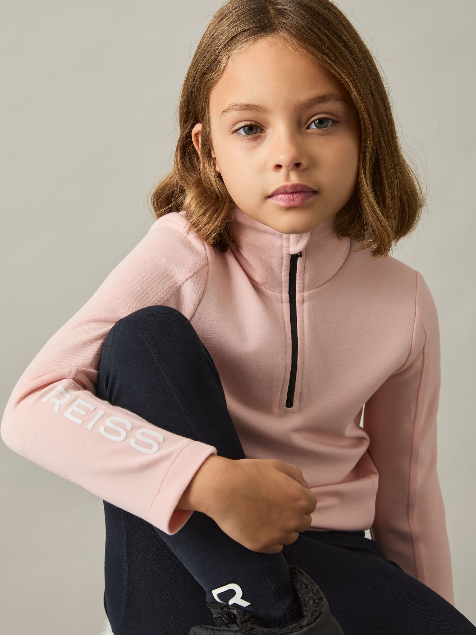 4-9 yrs Funnel-Neck Base-Layer Top in Pink