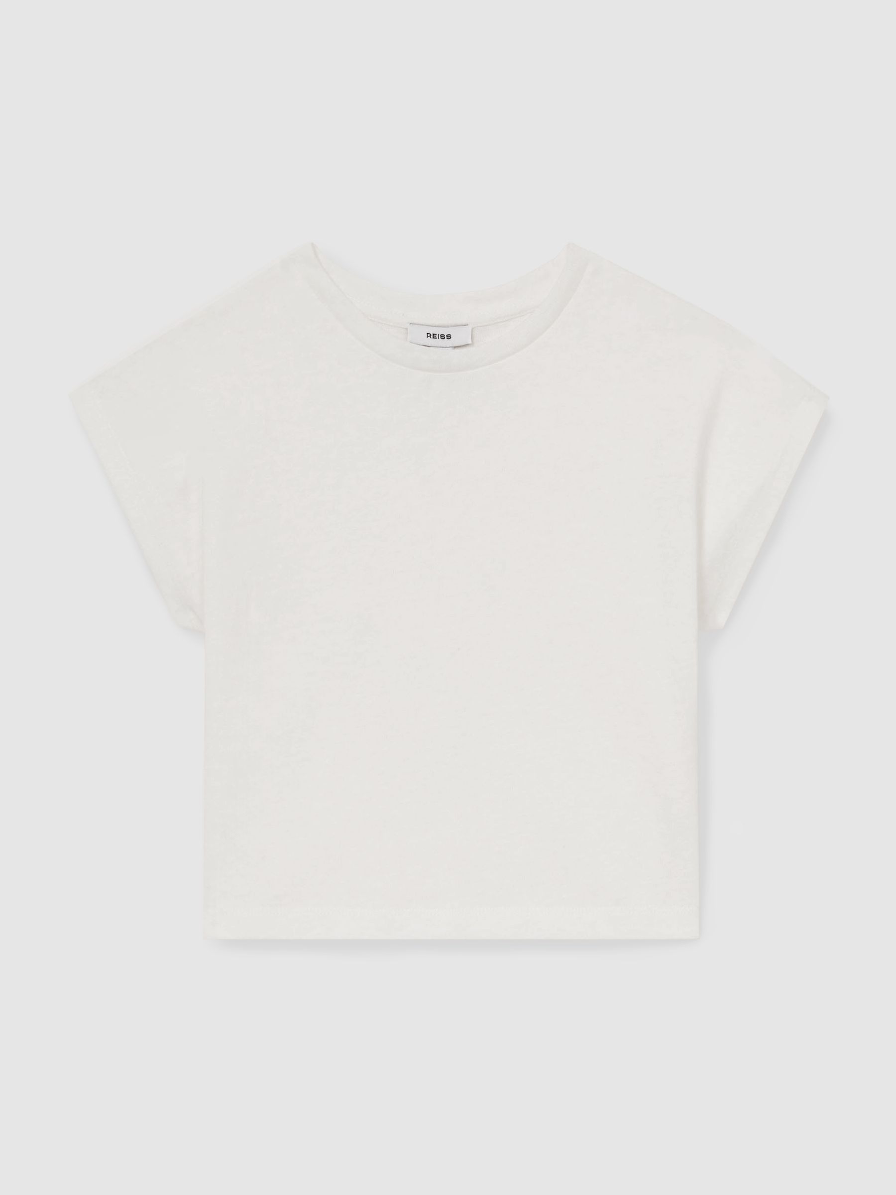 9-13 yrs Oversized Cotton-Blend T-Shirt in Ivory