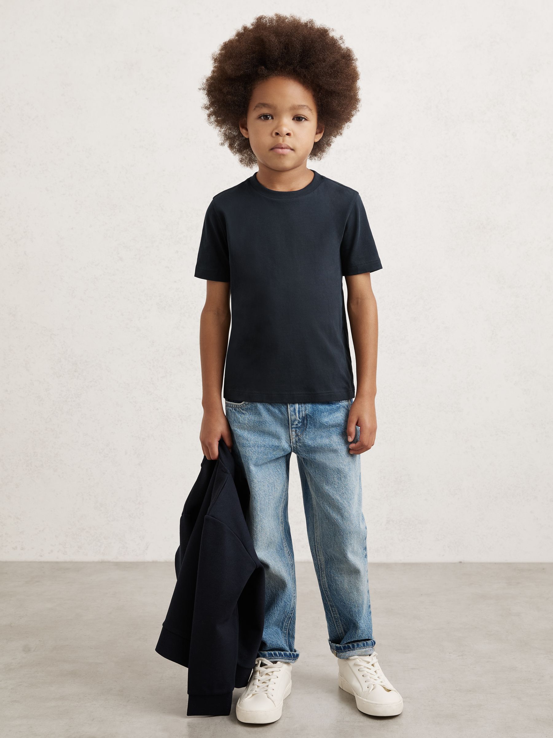 9-13 yrs Crew Neck T-Shirt in Navy