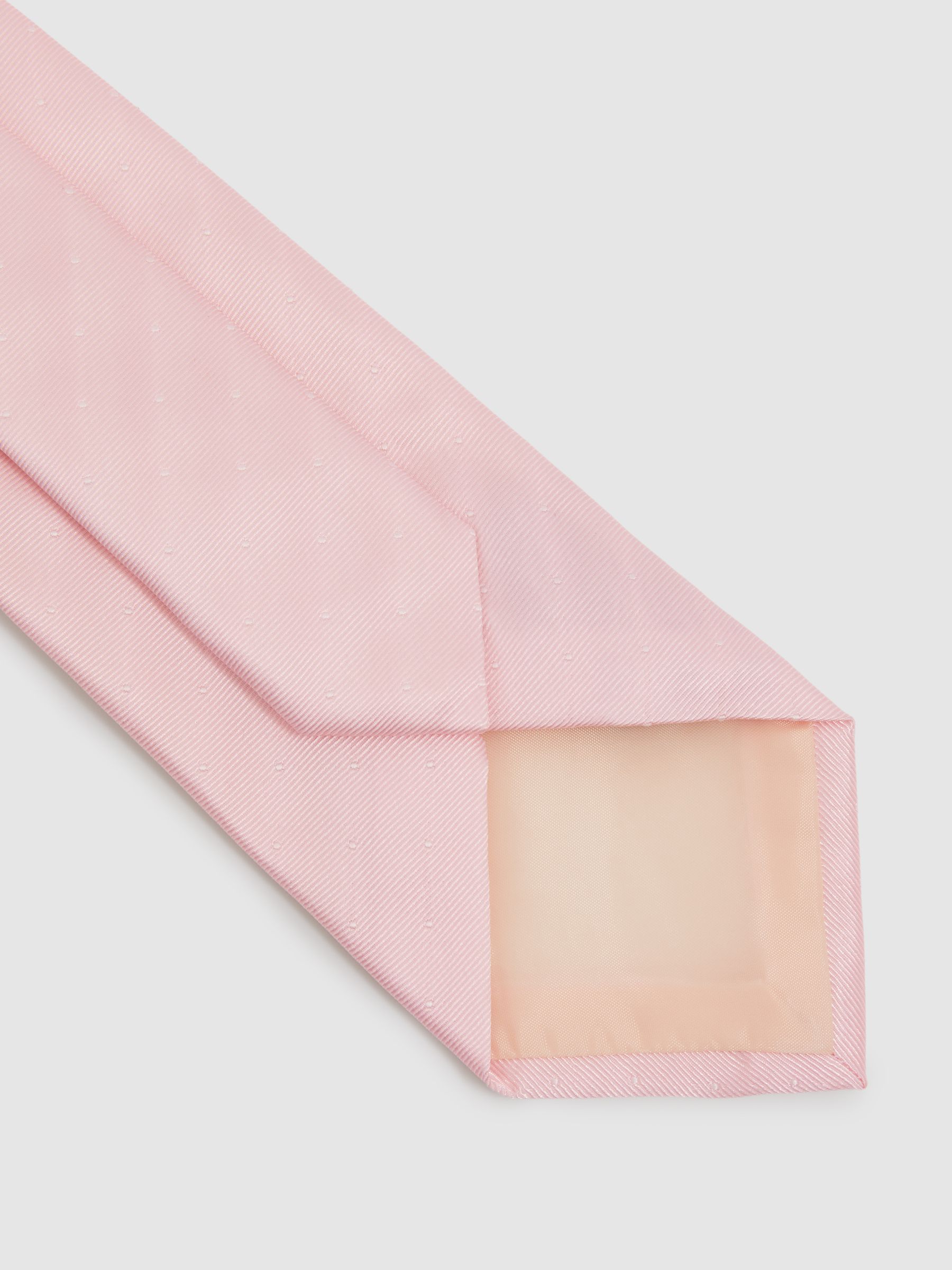 Polka Dot Silk Tie in Light Pink