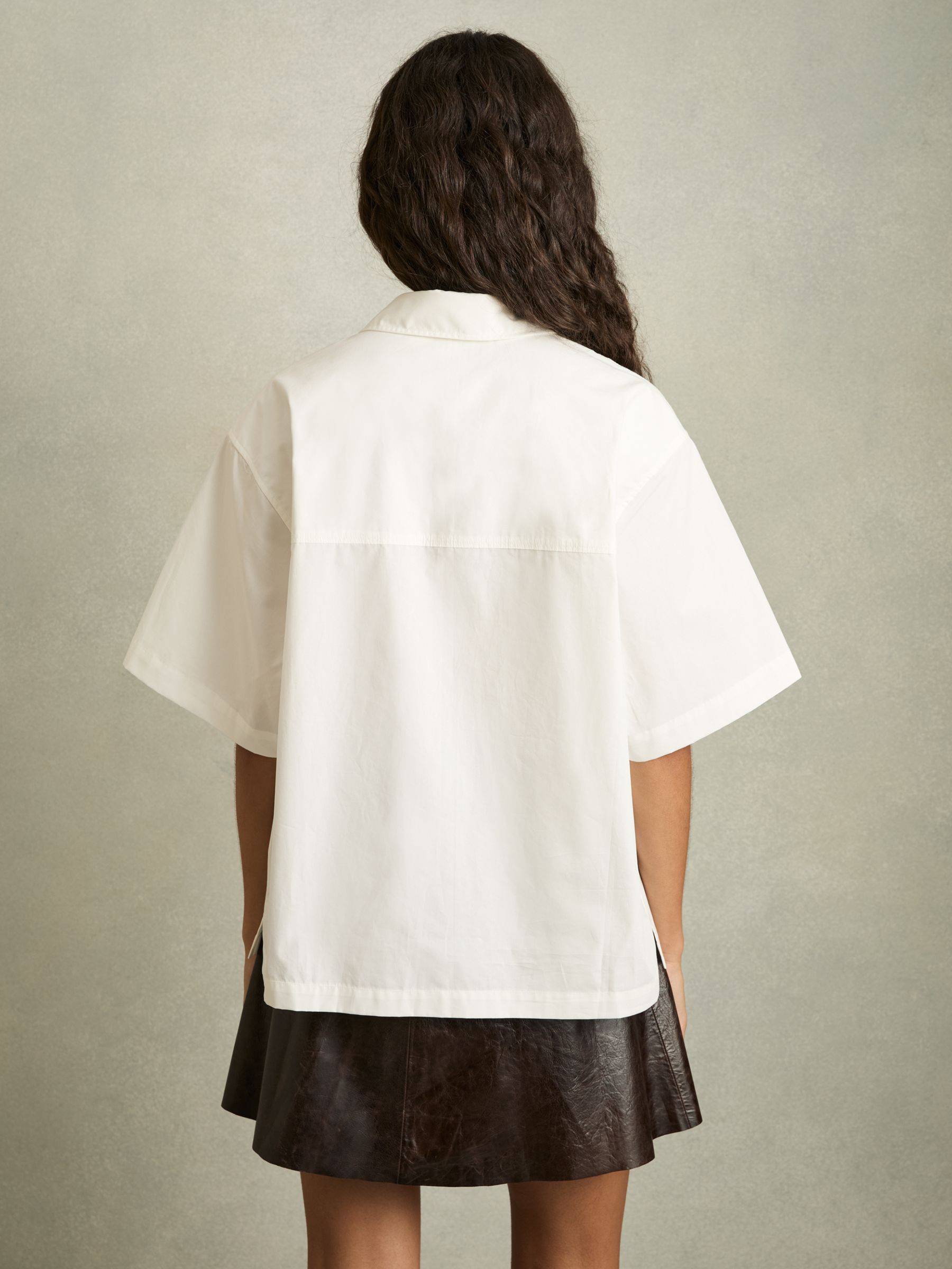 Cotton Short-Sleeve Shirt in White