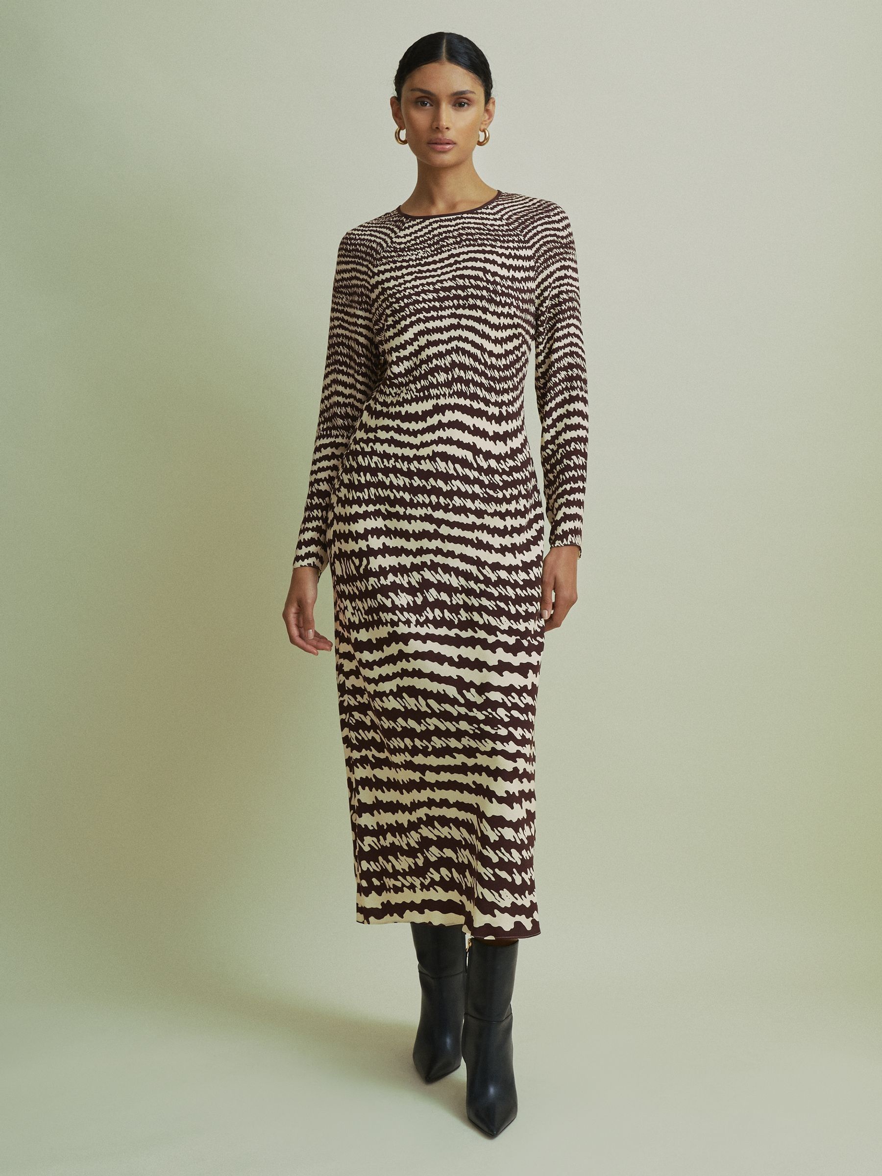 Florere Column Midi Dress in Chocolate