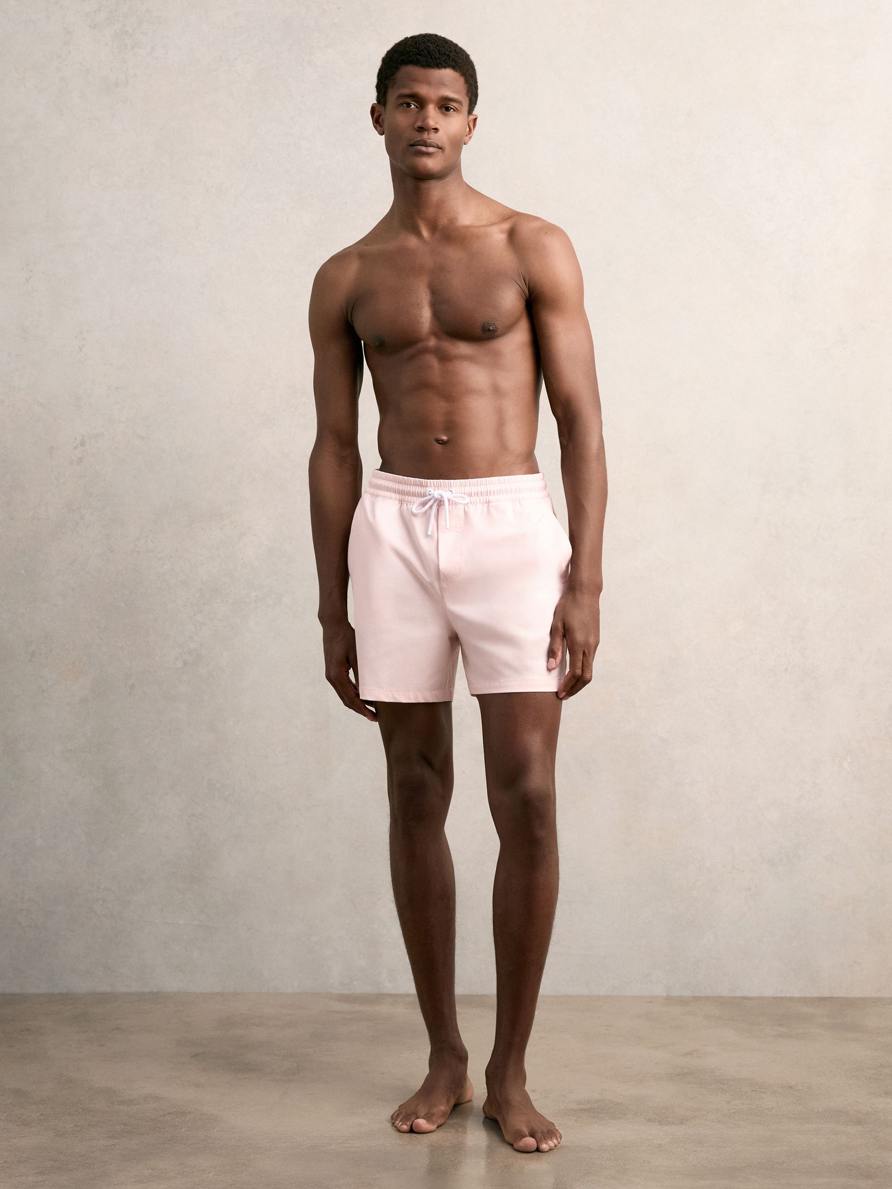 Logo Print Swim Shorts in Pink