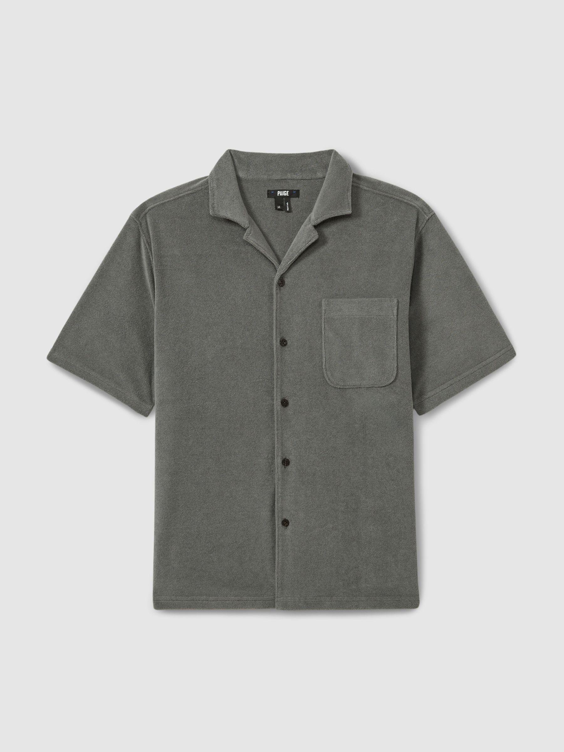 Paige Terry Cuban Collar Shirt in Grey