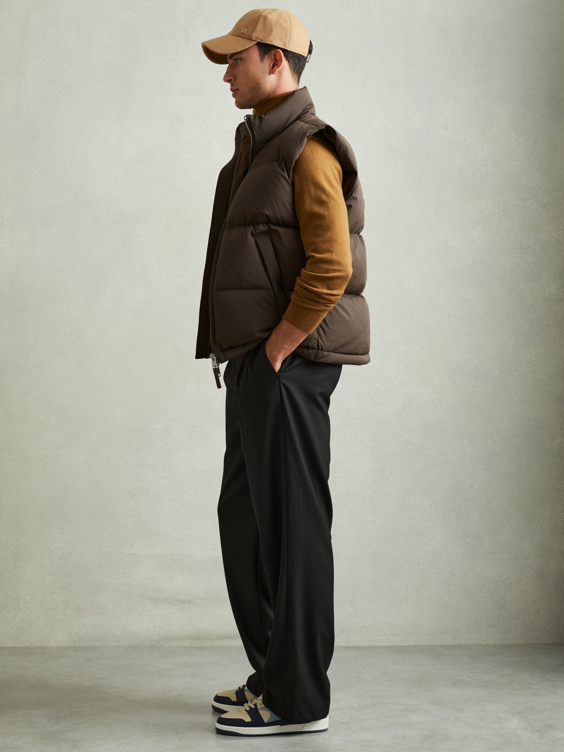 Leather Lace Up Trainers in Blue/Stone